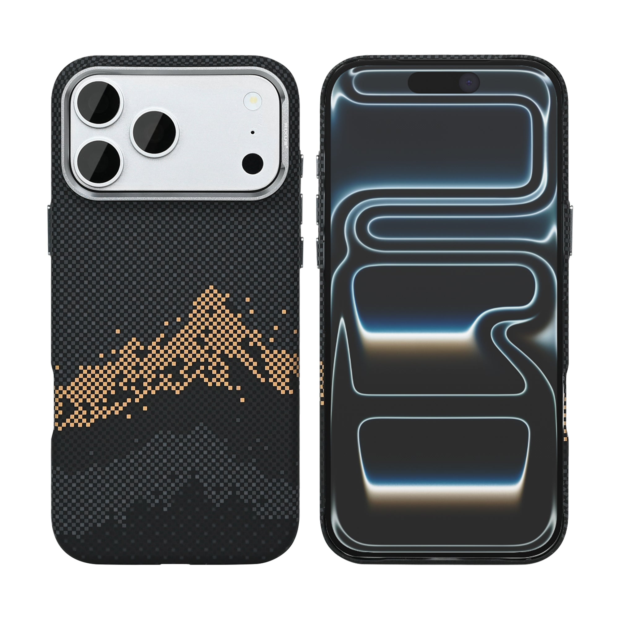 Rixus Alpine Ultra-Slim Case With MagSafe Compatible RXD082 For Apple iPhone 17 Pro Max Mountain Black