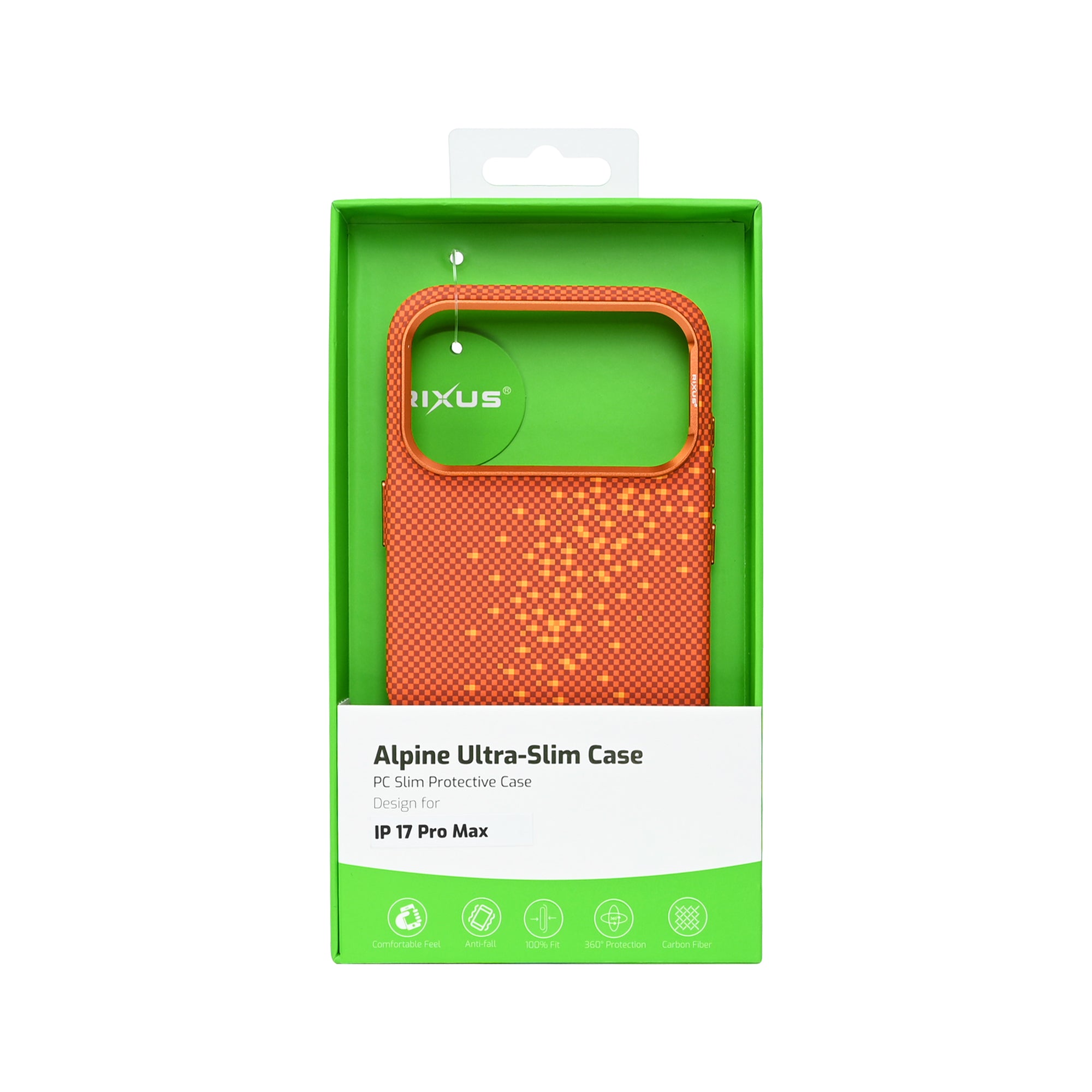 Rixus Alpine Ultra-Slim Case With MagSafe Compatible RXD021 For Apple iPhone 17 Pro Max Galaxy Orange