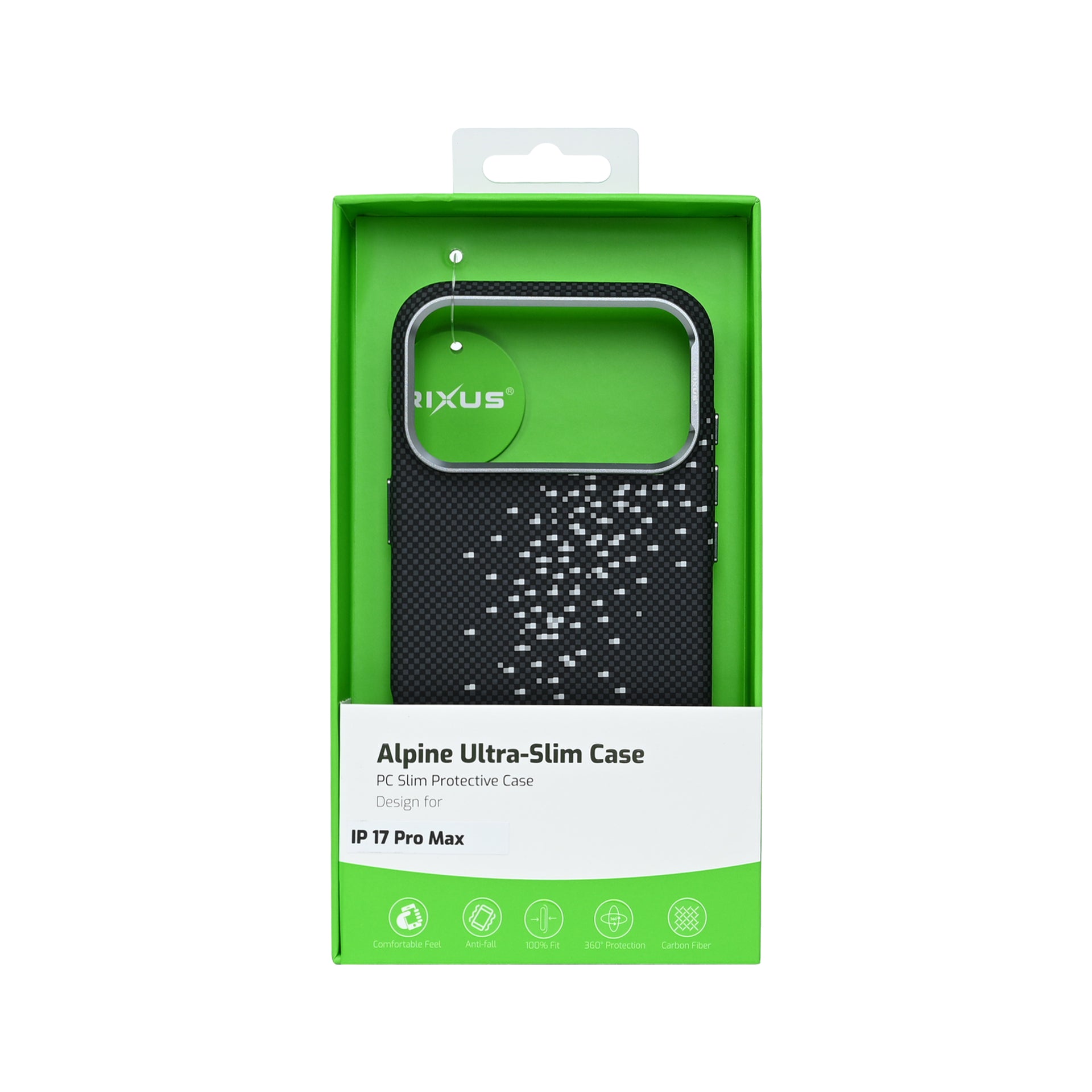 Rixus Alpine Ultra-Slim Case With MagSafe Compatible RXD022 For Apple iPhone 17 Pro Max Galaxy Black