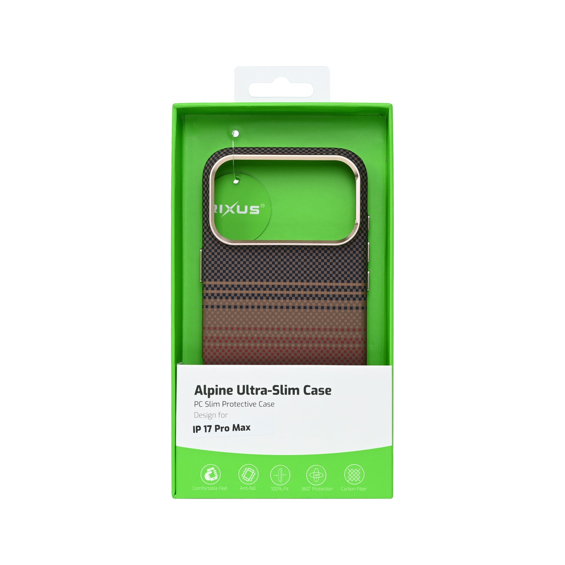 Rixus Alpine Ultra-Slim Case With MagSafe Compatible RXA130 For Apple iPhone 17 Pro Max Stripe Brown
