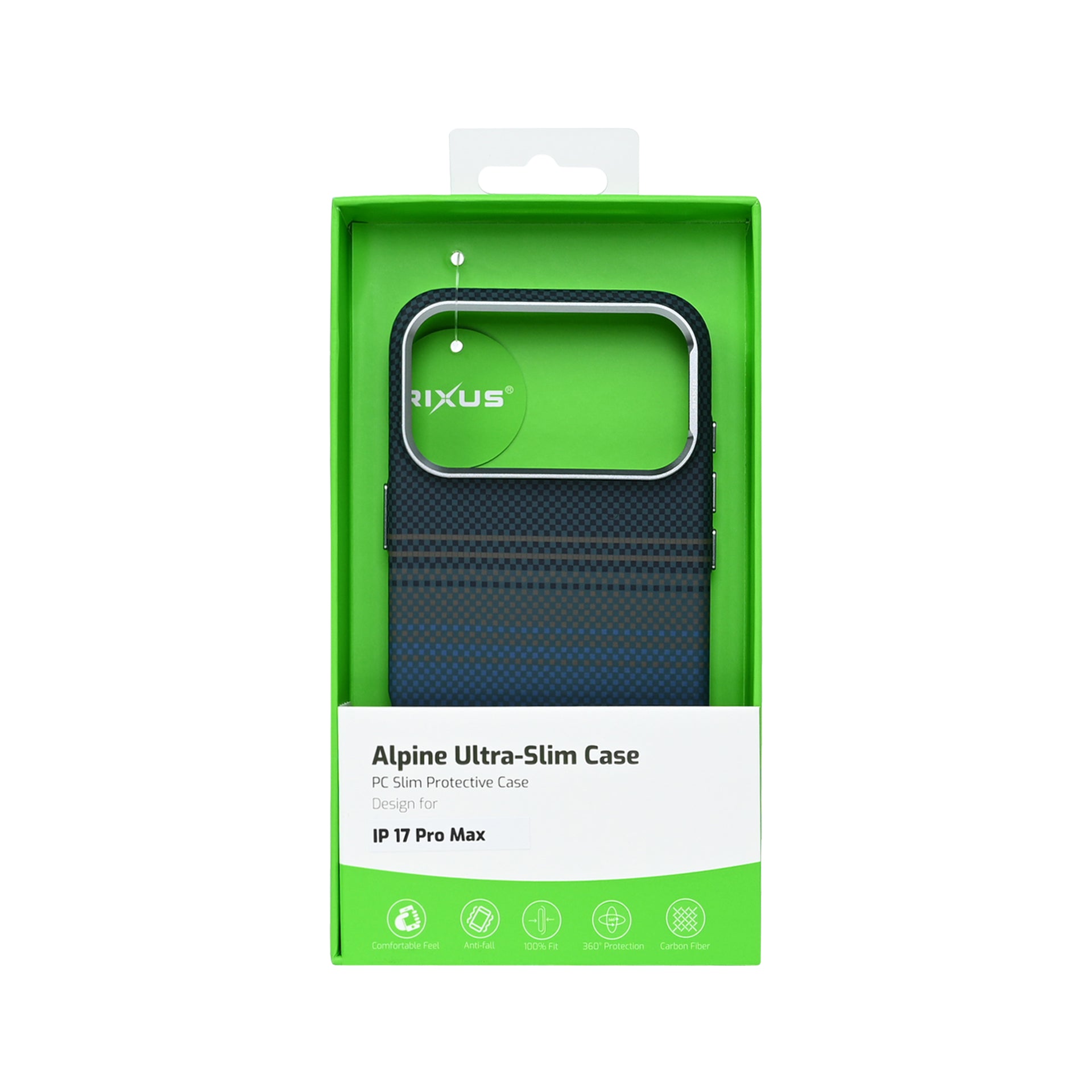 Rixus Alpine Ultra-Slim Case With MagSafe Compatible RXA131 For Apple iPhone 17 Pro Max Stripe Blue