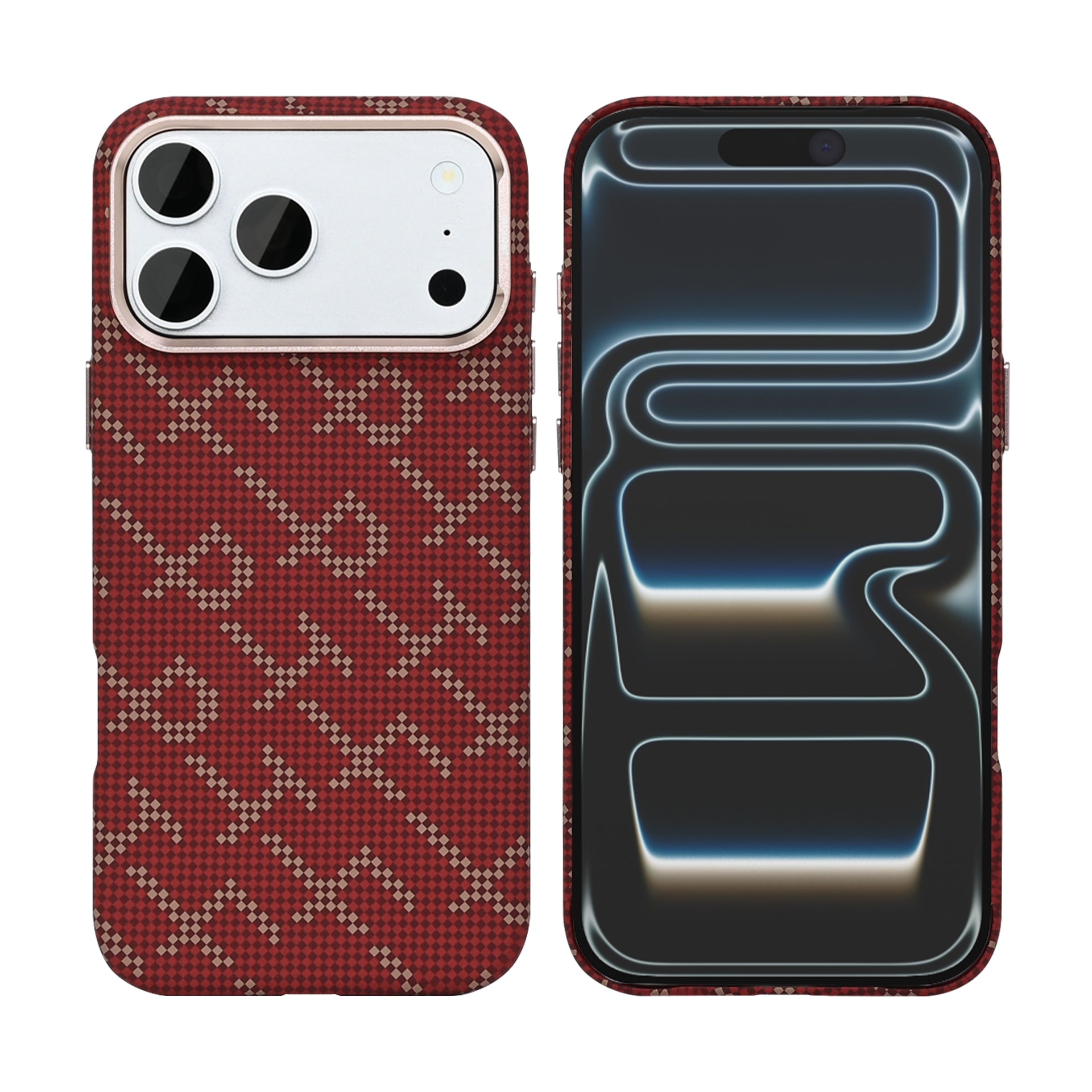 Rixus Alpine Ultra-Slim Case With MagSafe Compatible RXA093 For Apple iPhone 17 Pro Max Cherry Red
