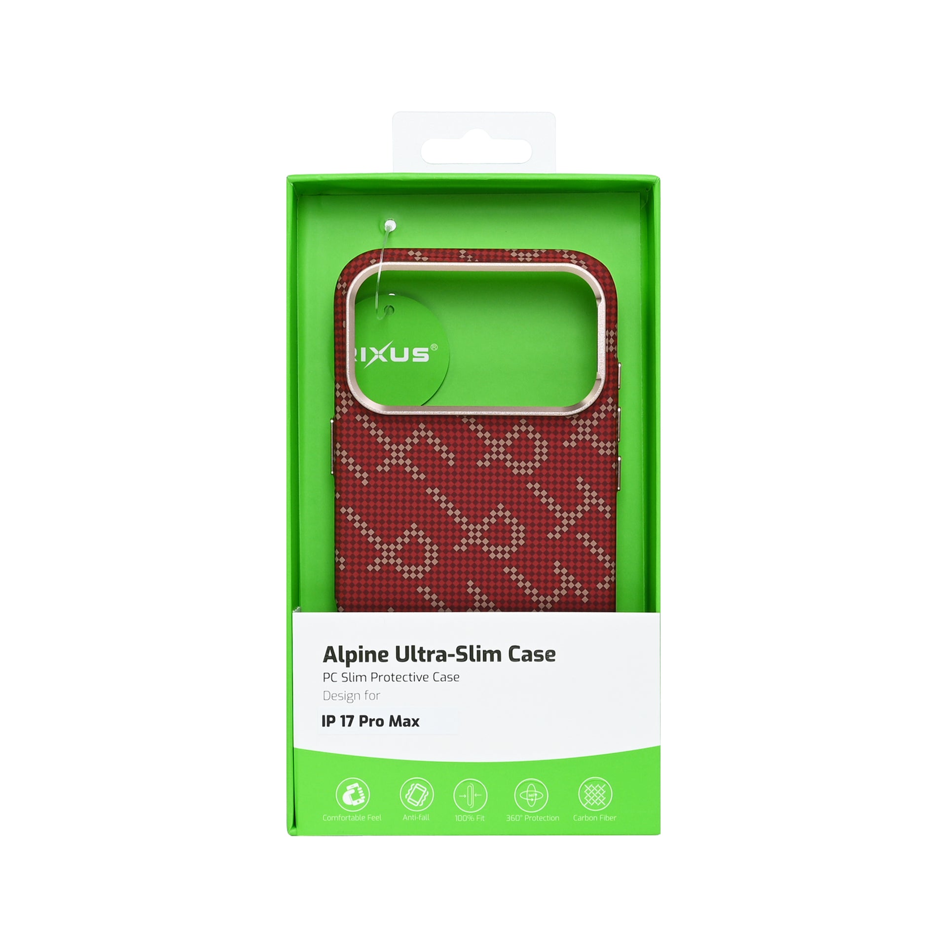 Rixus Alpine Ultra-Slim Case With MagSafe Compatible RXA093 For Apple iPhone 17 Pro Max Cherry Red