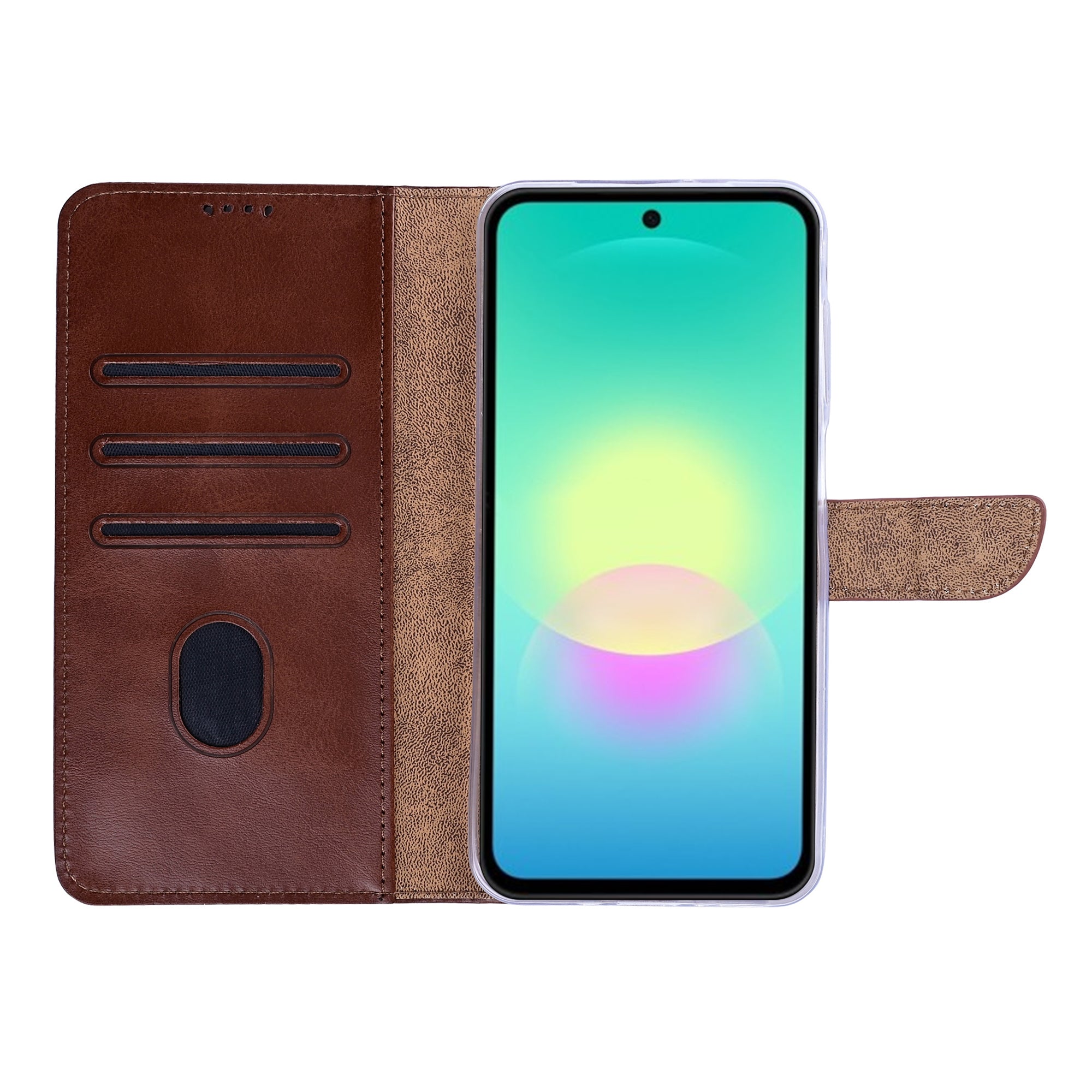 Rixus Bookcase For Samsung Galaxy A27 Brown