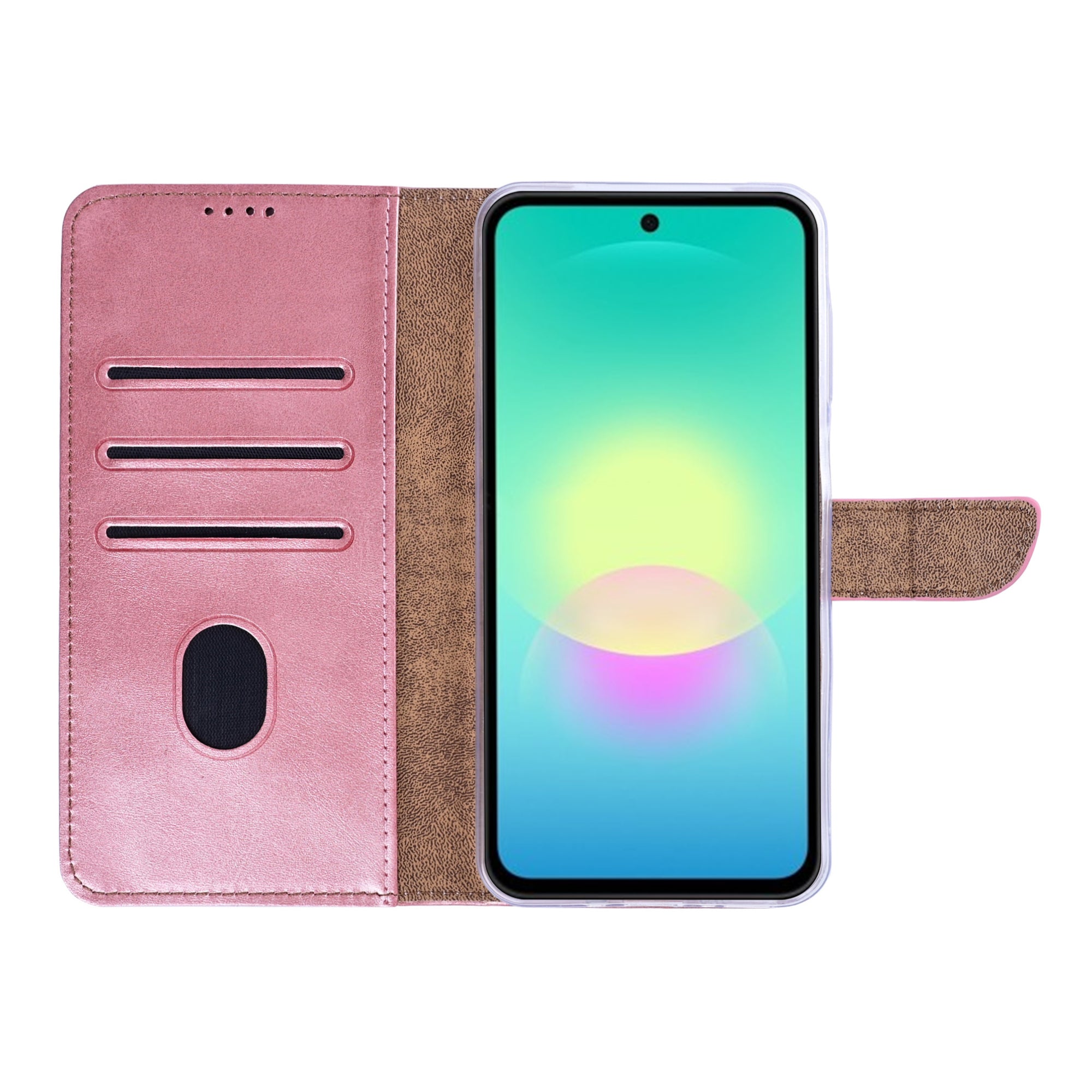 Rixus Bookcase For Samsung Galaxy A27 Pink
