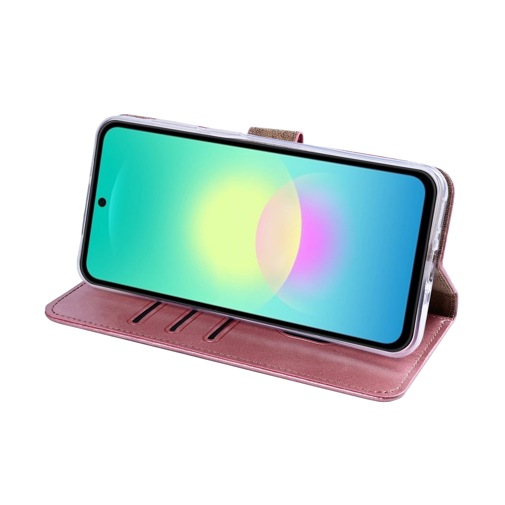 Rixus Bookcase For Samsung Galaxy A27 Pink
