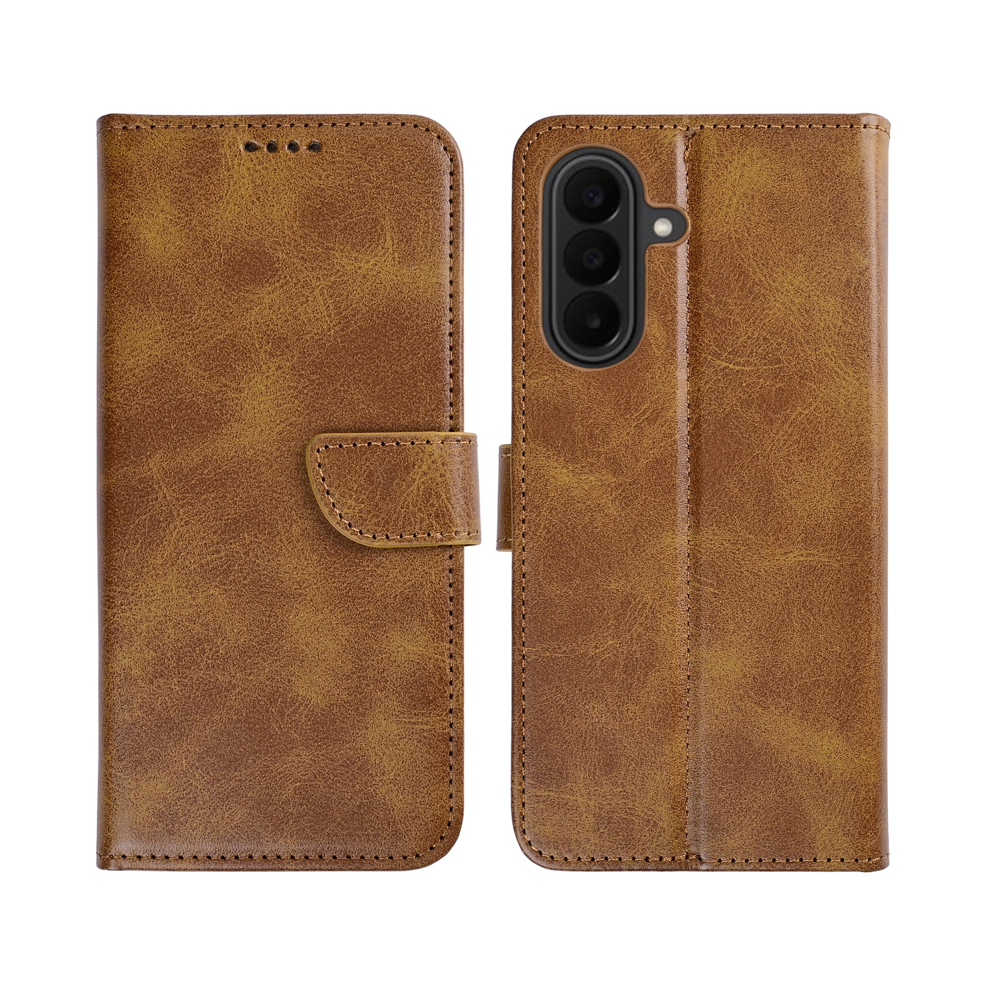 Rixus Bookcase For Samsung Galaxy A27 Light Brown