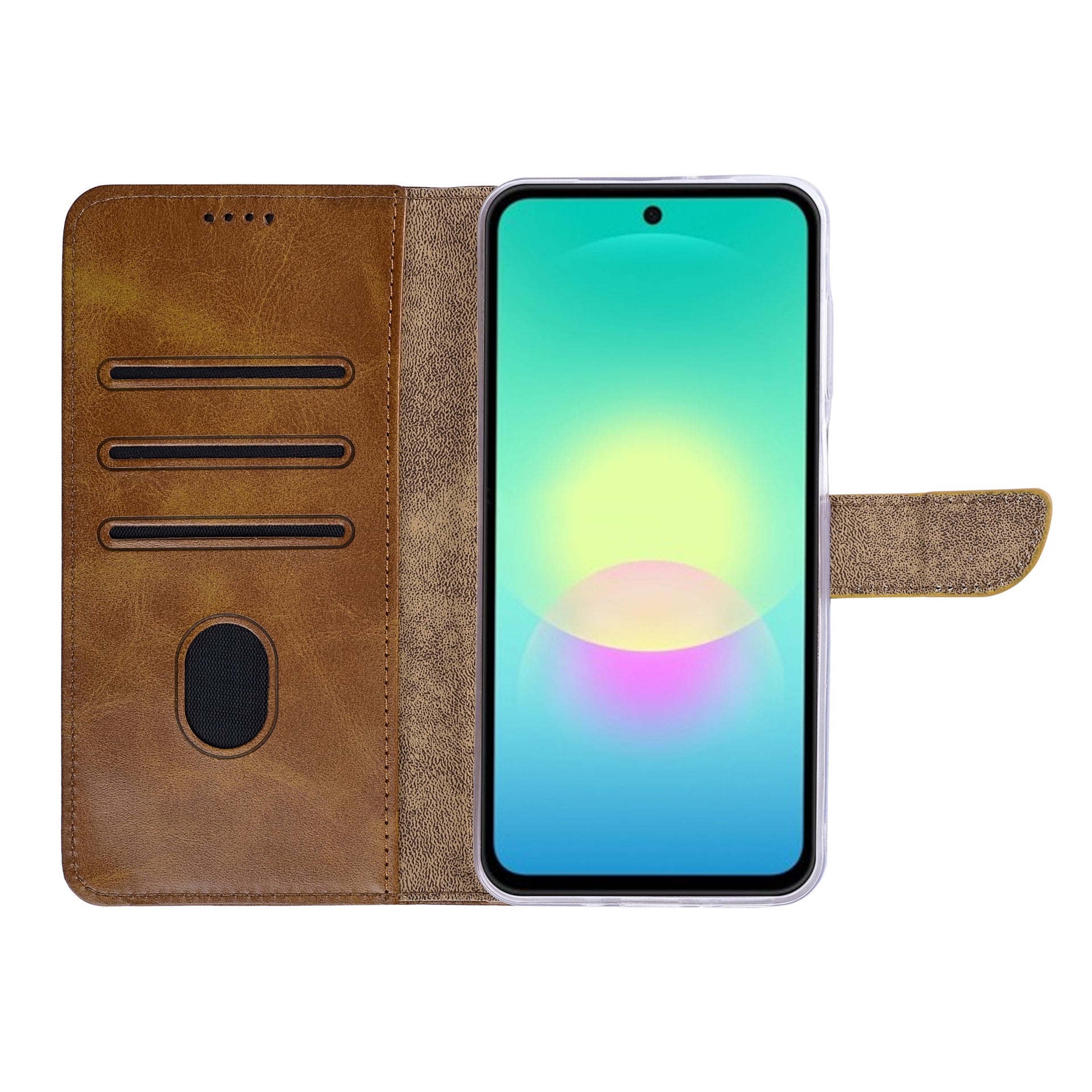 Rixus Bookcase For Samsung Galaxy A27 Light Brown