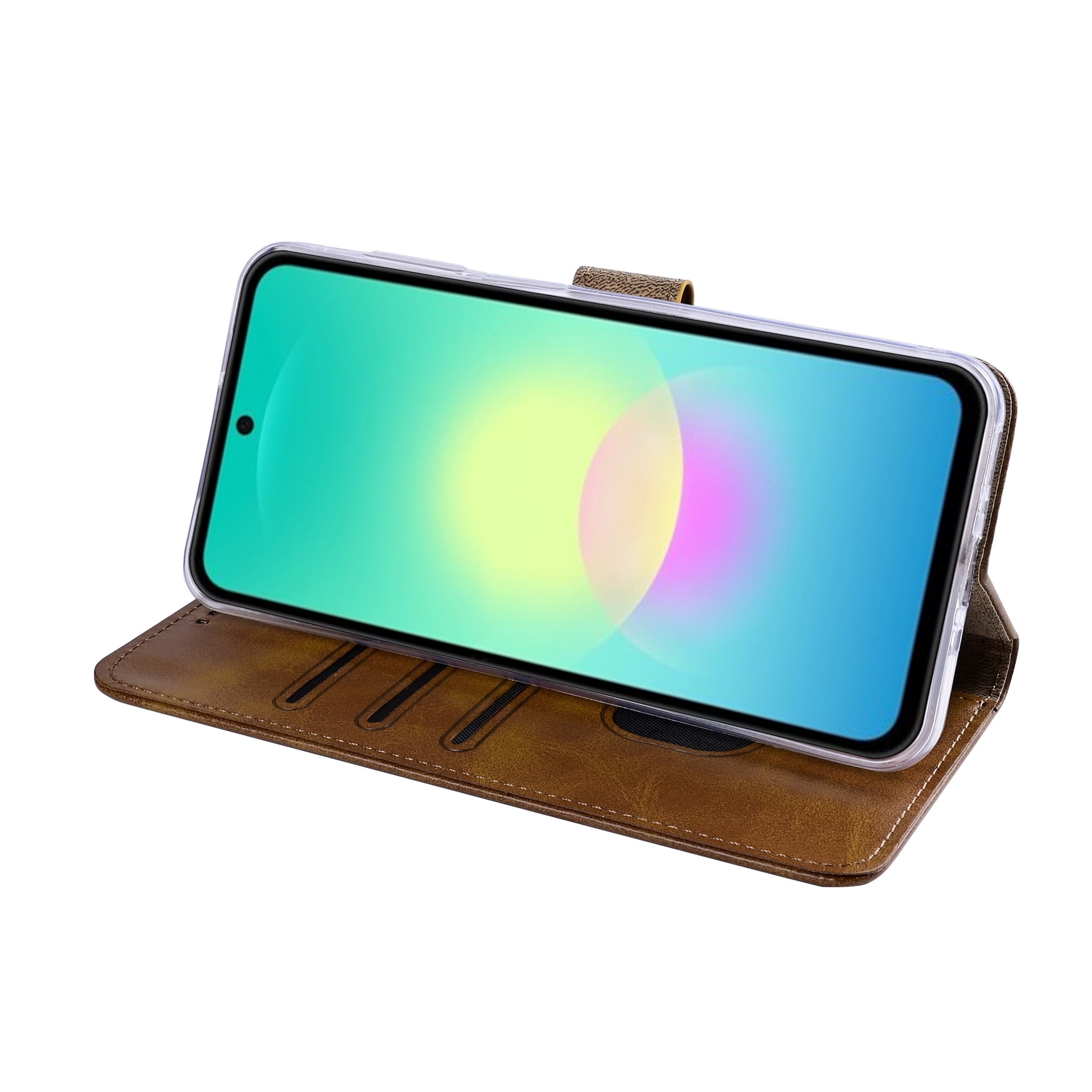 Rixus Bookcase For Samsung Galaxy A27 Light Brown