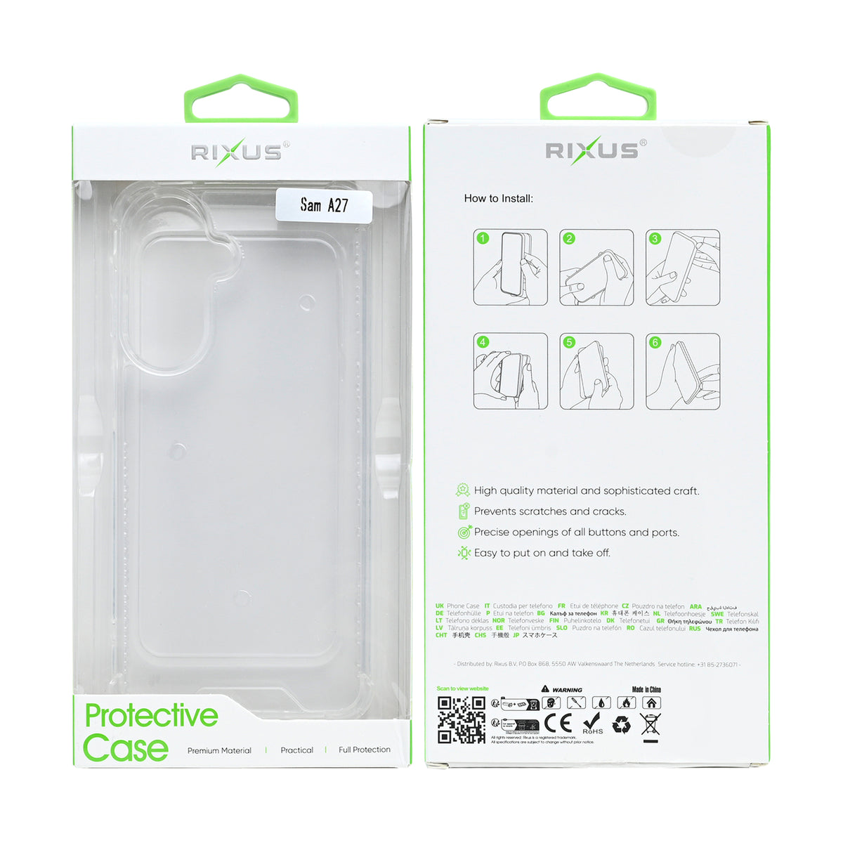 Rixus Anti-Burst Case With MagSafe Compatible For Samsung Galaxy A27 Transparent