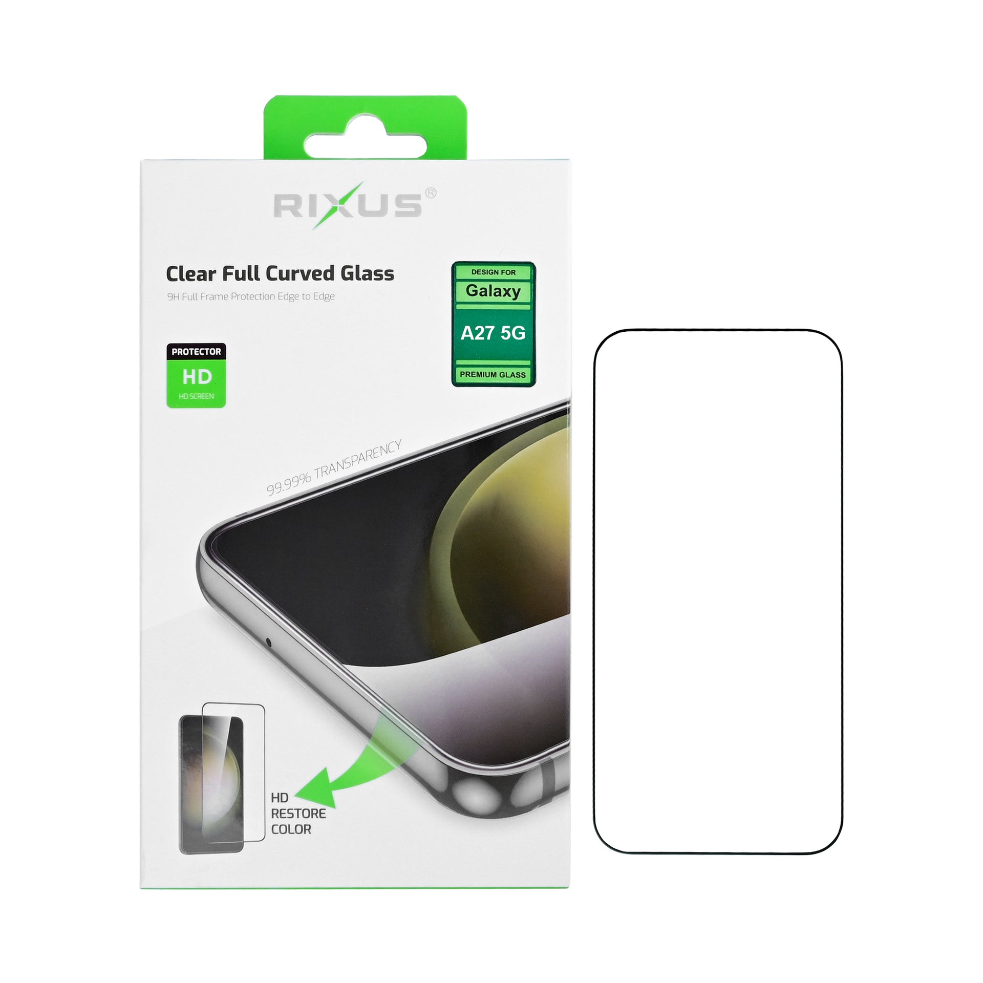 Rixus Clear HD Full Curved Edge Tempered Glass For Samsung Galaxy A27