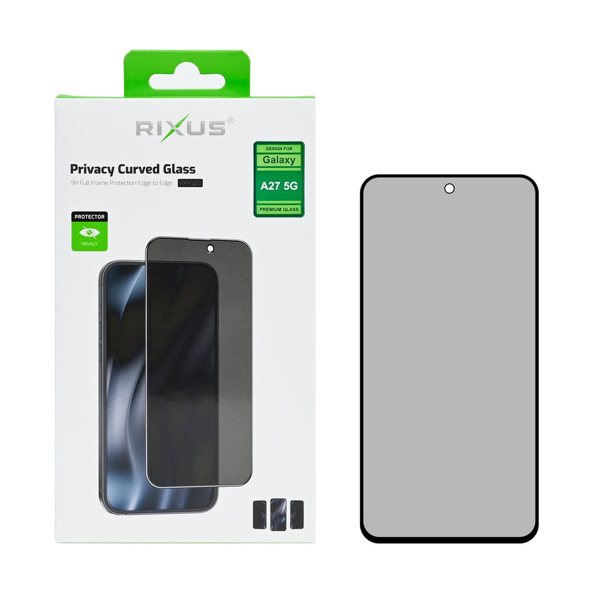 Rixus Privacy Full Curved Edge Tempered Glass For Samsung Galaxy A27