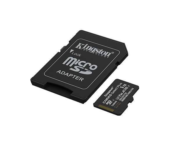 Kingston 1TB Canvas Select Plus MicroSD Memory Card 100R A1 C10 Card With Adapter Black