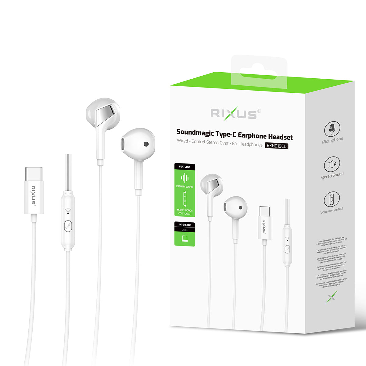Rixus RXHD19CD Earphones With USB-C (Counter Display 02)
