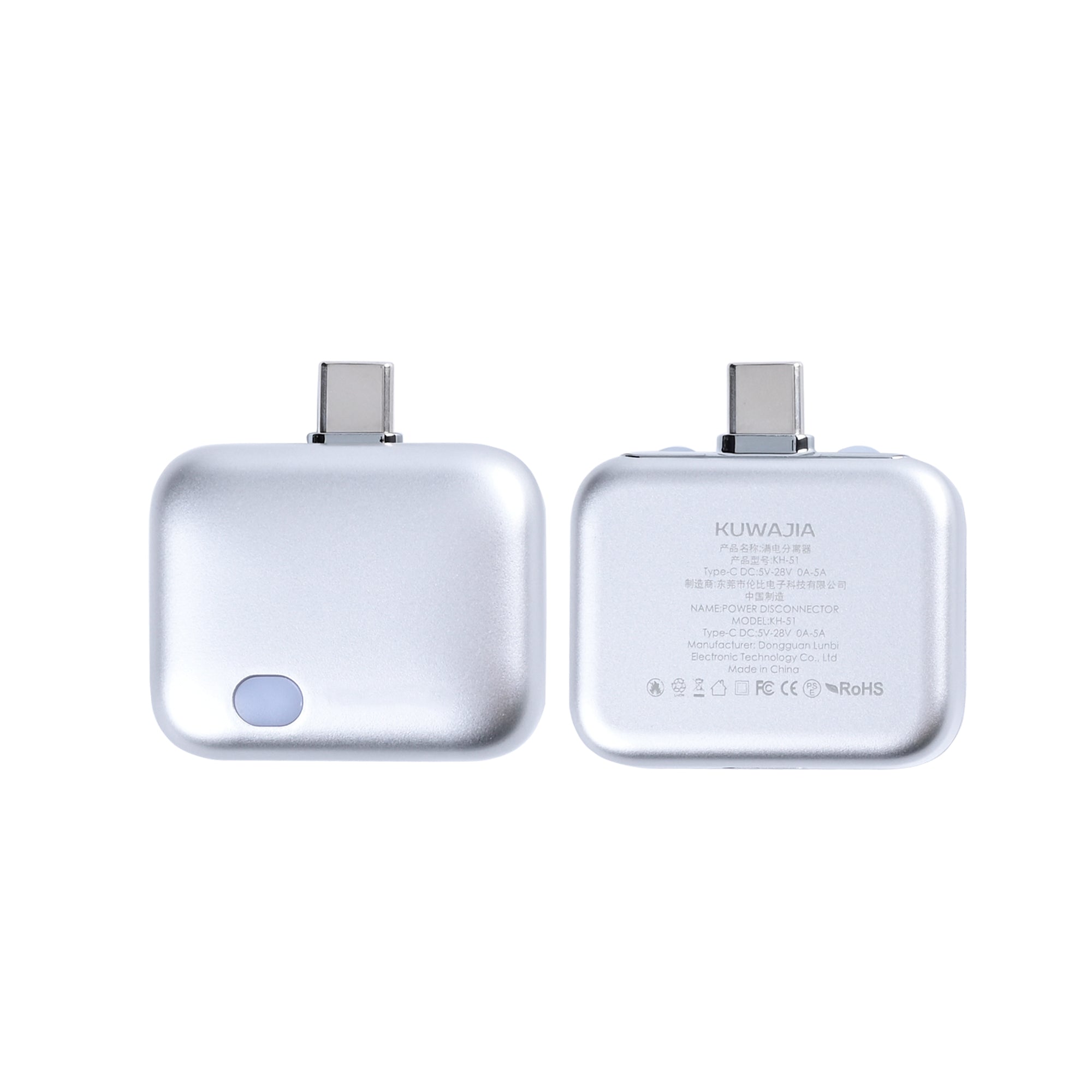 KH-51 Smart USB-C Auto Full Charge Disconnect Adapter 140W Silver