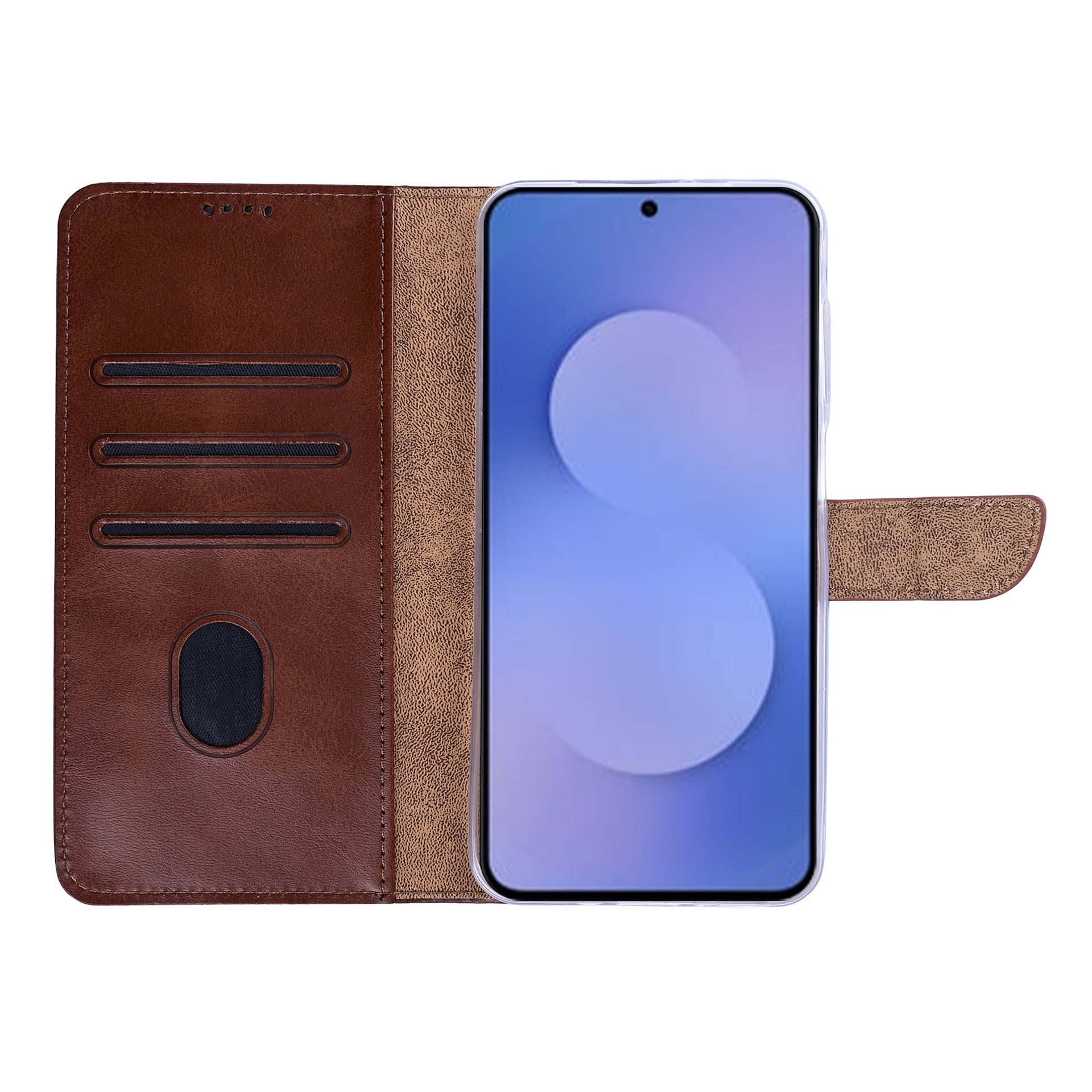 Rixus Bookcase For Samsung Galaxy S26 FE Brown