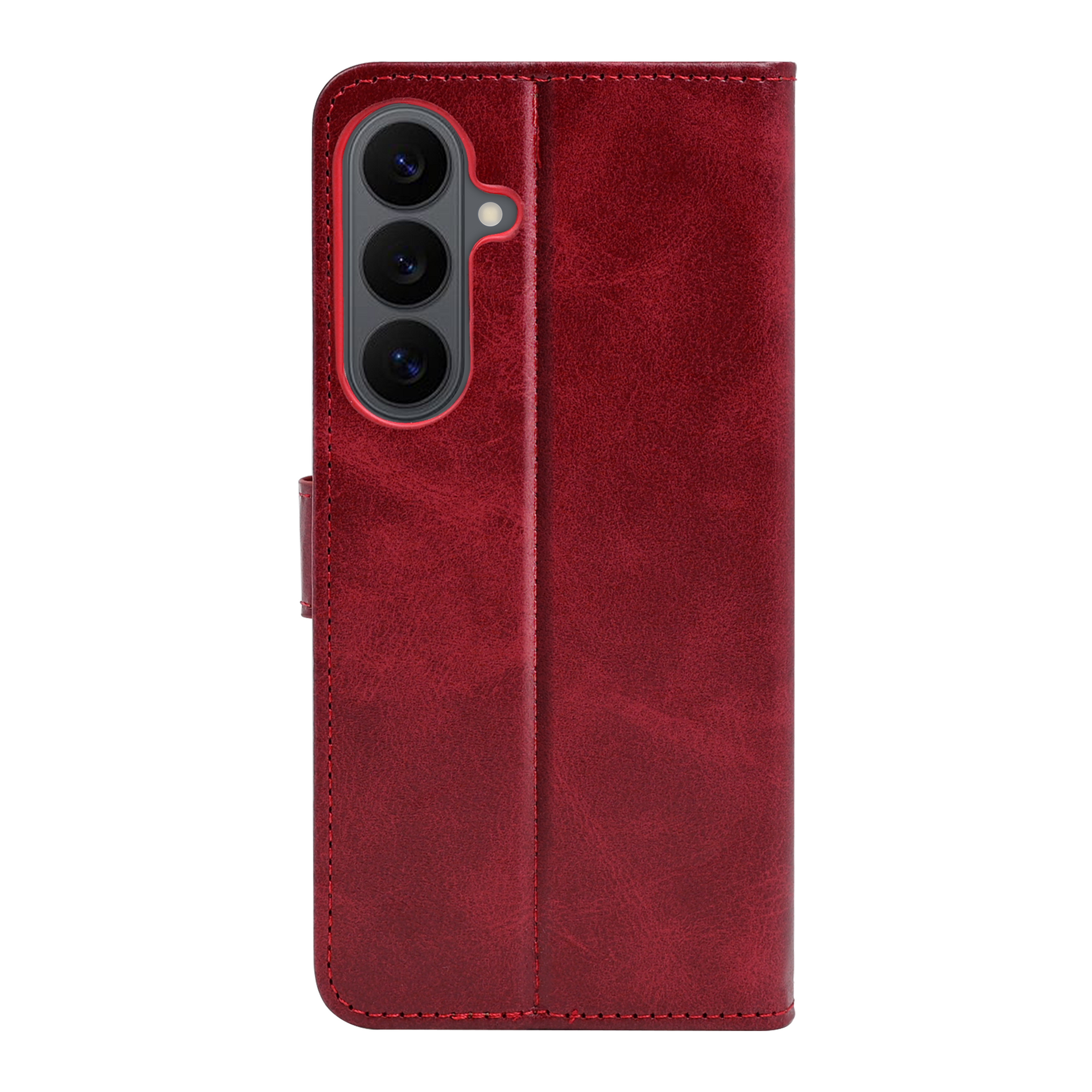 Rixus Bookcase For Samsung Galaxy S26 FE Dark Red
