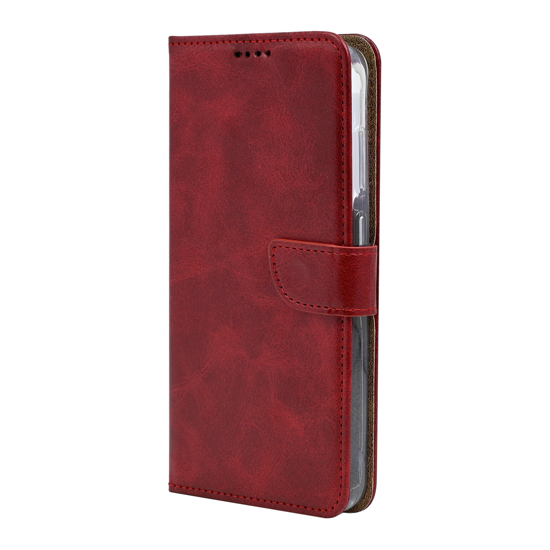 Rixus Bookcase For Samsung Galaxy S26 FE Dark Red