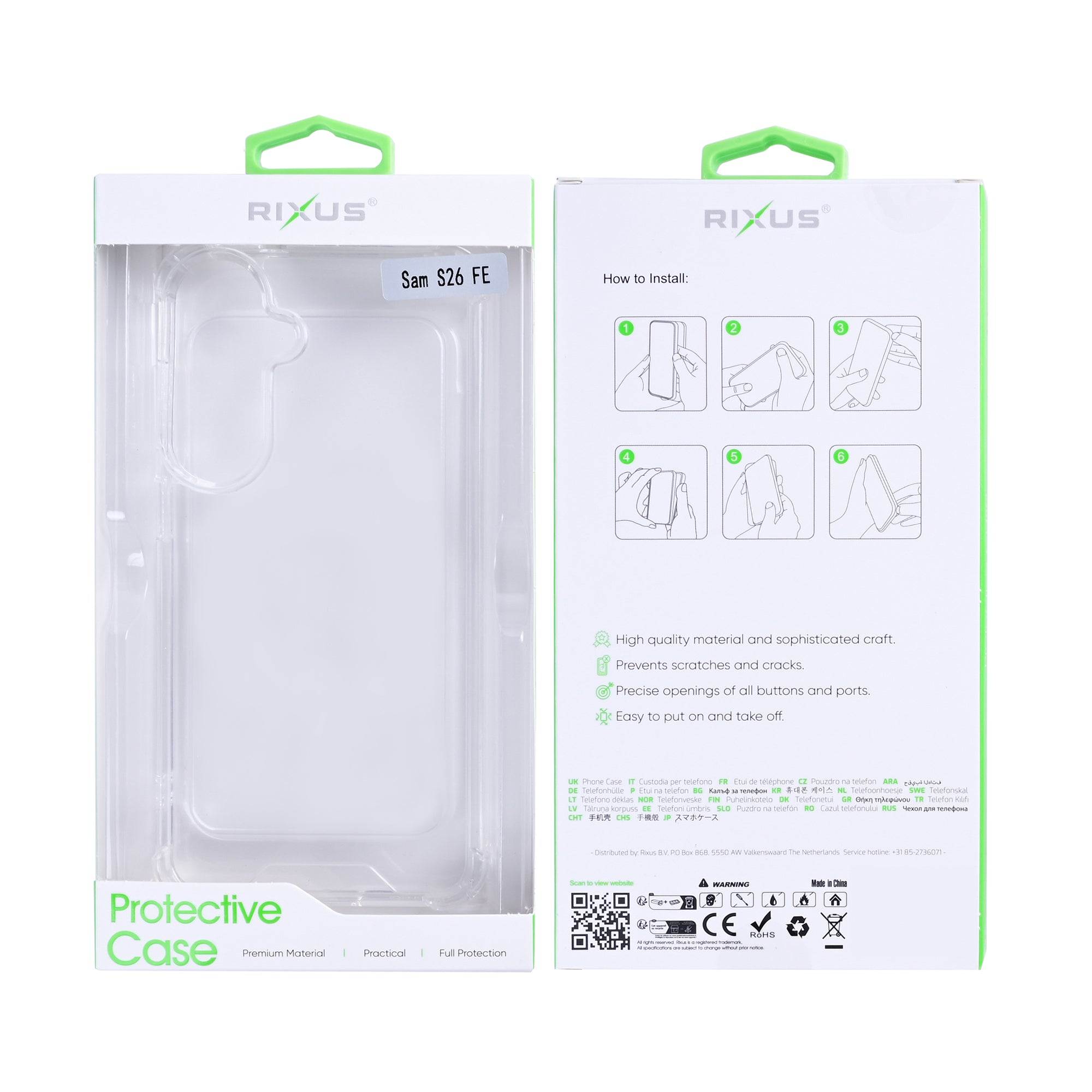 Rixus Anti-Burst Case For Samsung Galaxy S26 FE Transparent