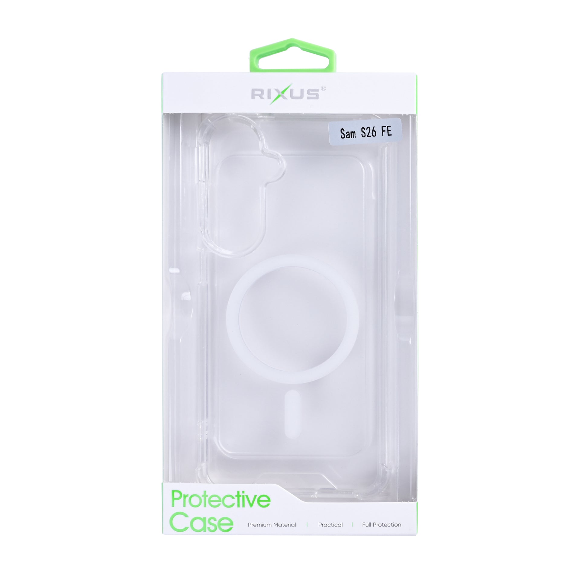 Rixus Anti-Burst Case With MagSafe Compatible For Samsung Galaxy S26 FE Transparent
