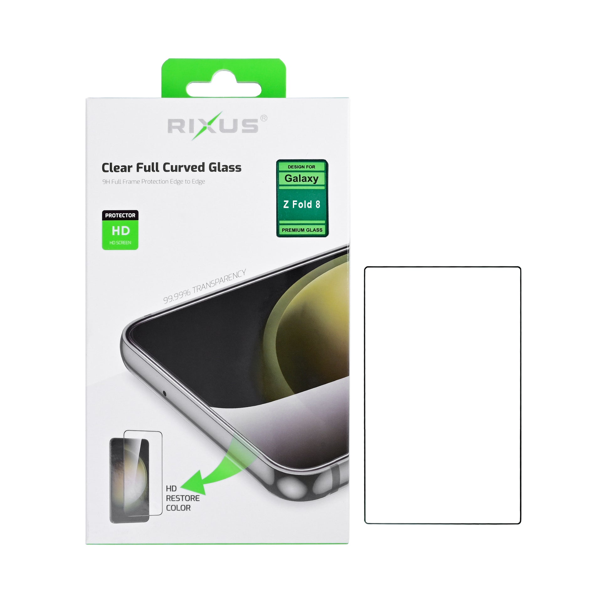 Rixus Clear HD Full Curved Edge Tempered Glass For Samsung Galaxy Z Fold 8