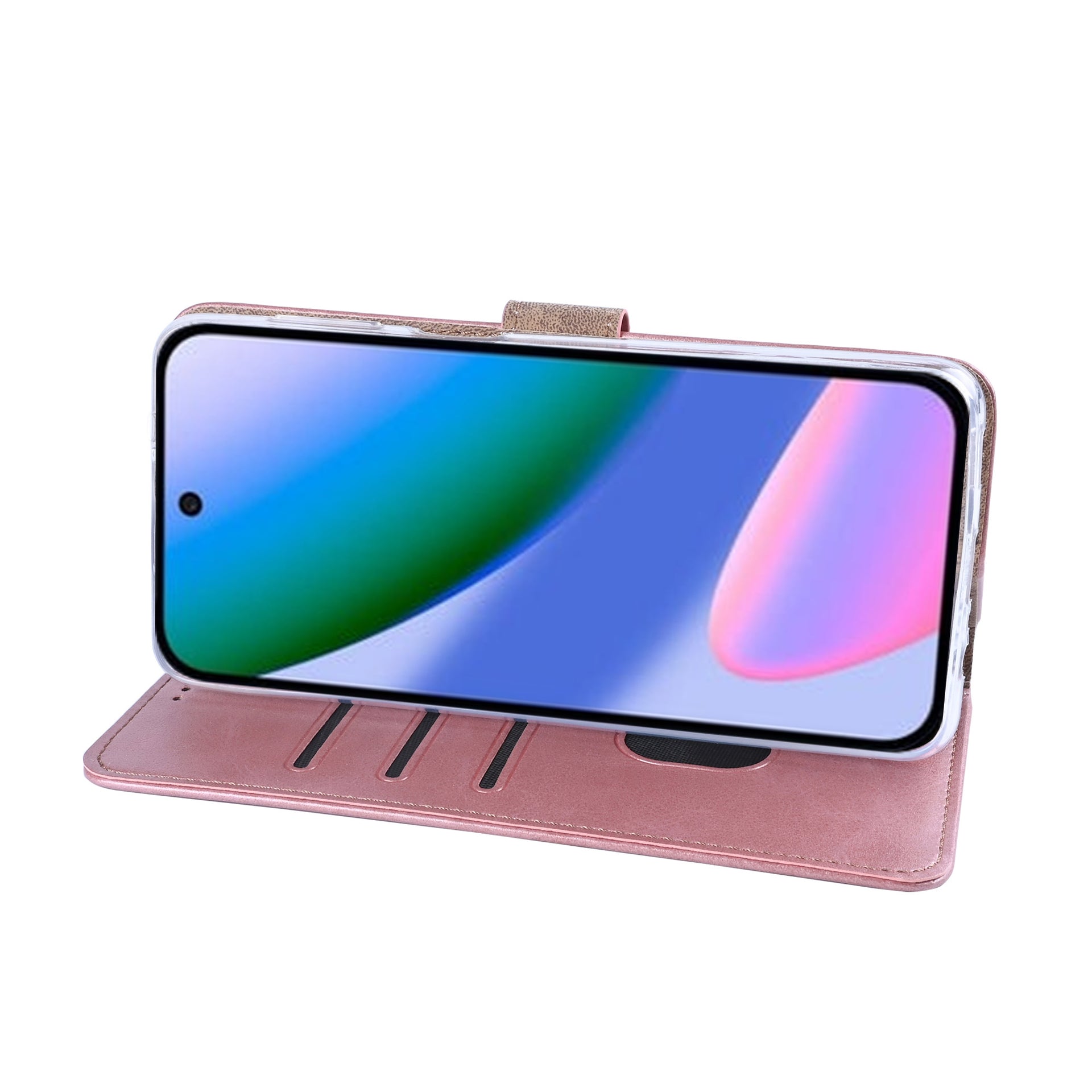Rixus Bookcase For Google Pixel 11 Pink