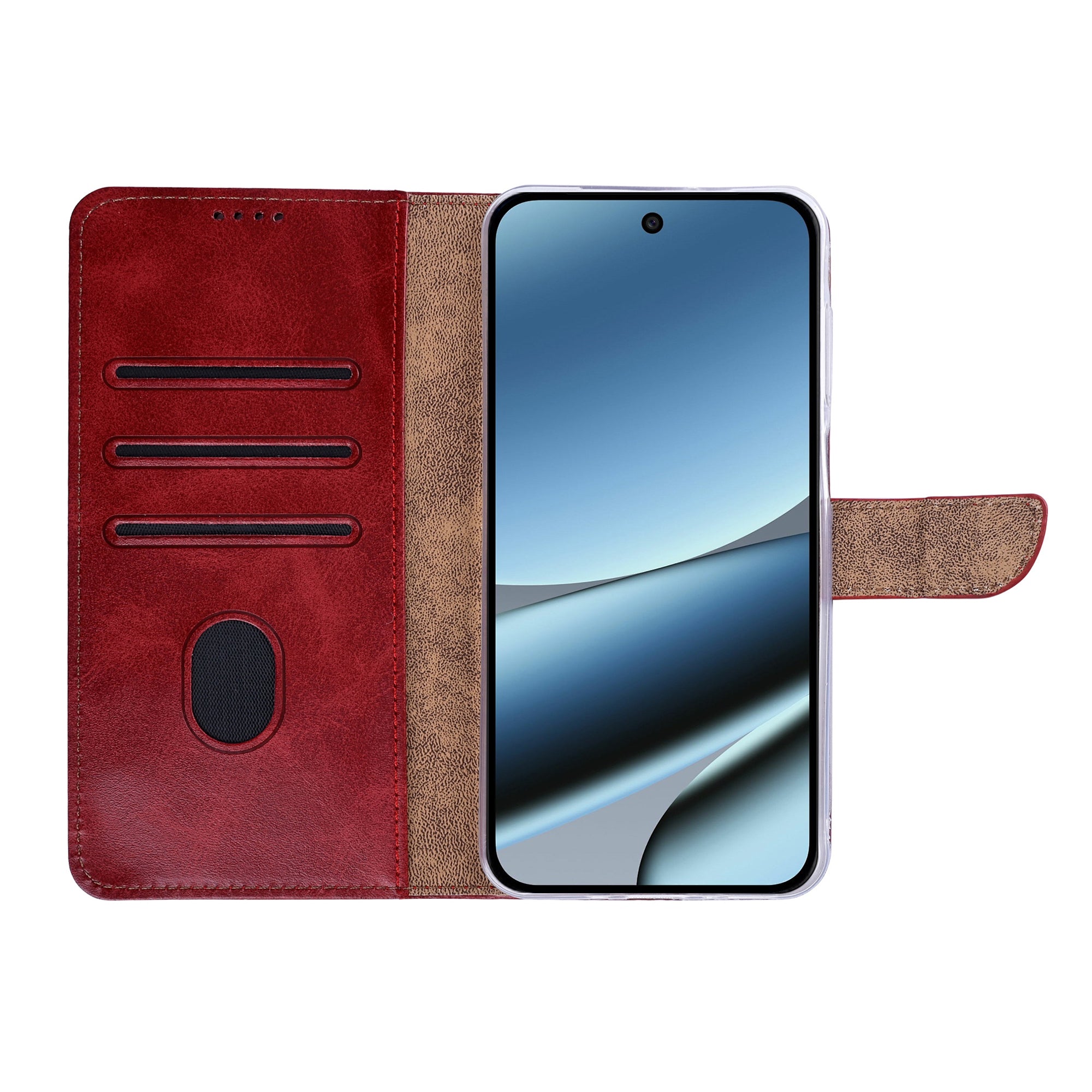 Rixus Bookcase For Google Pixel 11 Pro Dark Red