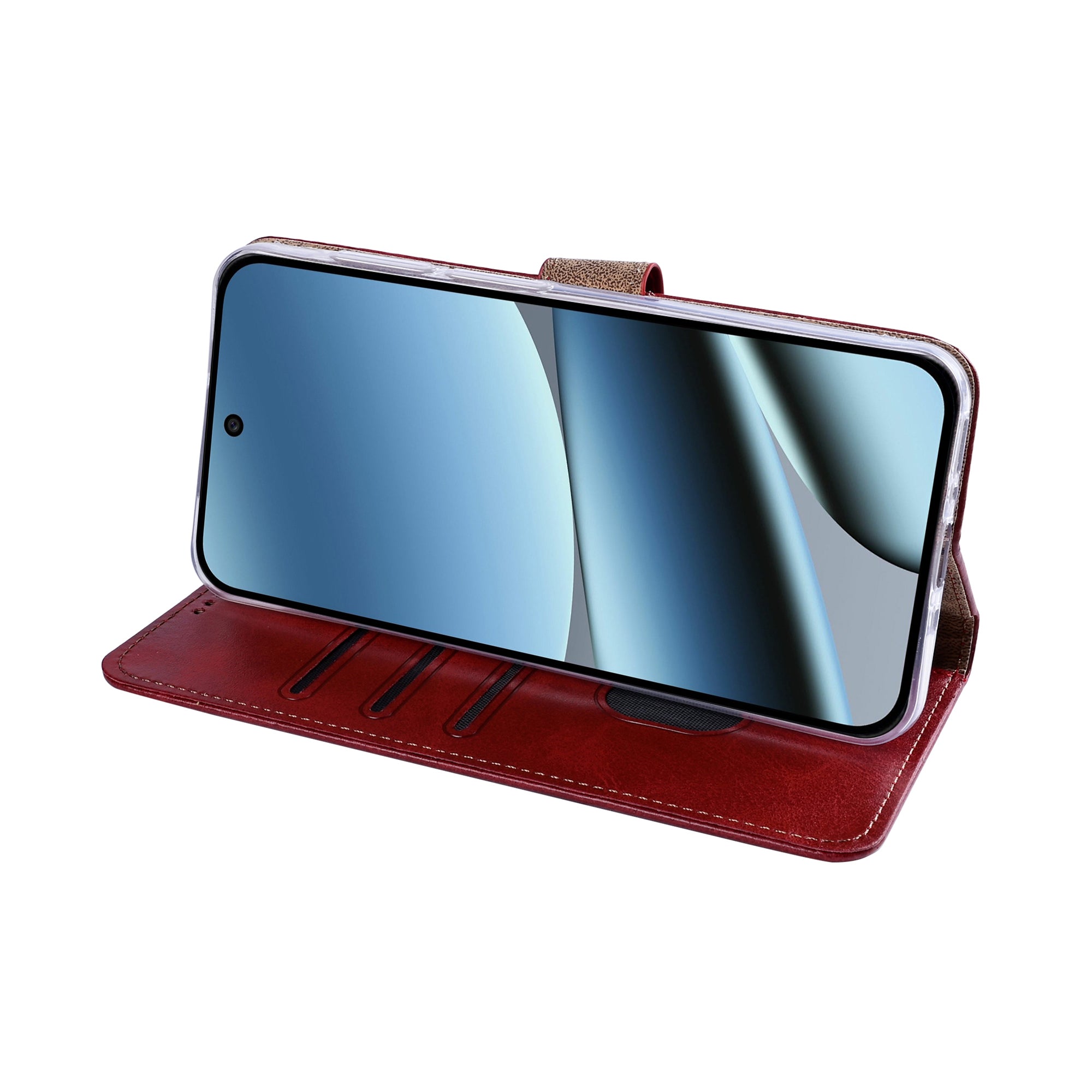 Rixus Bookcase For Google Pixel 11 Pro Dark Red