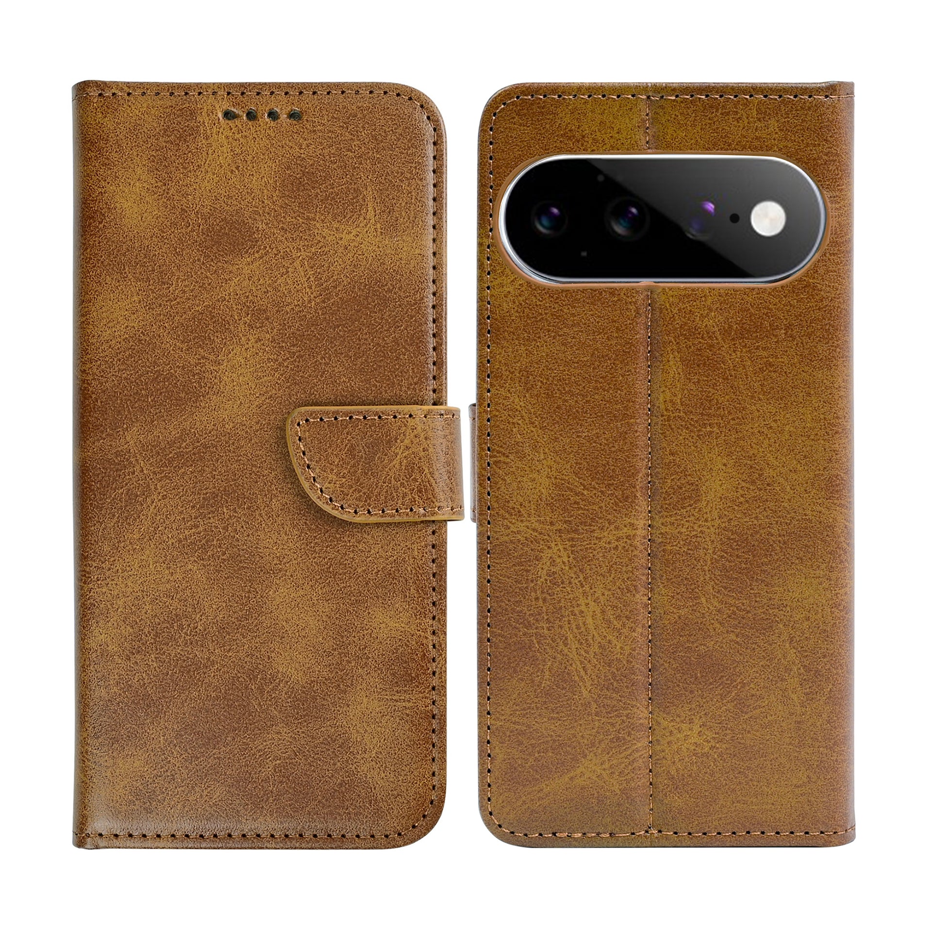 Rixus Bookcase For Google Pixel 11 Pro Light Brown