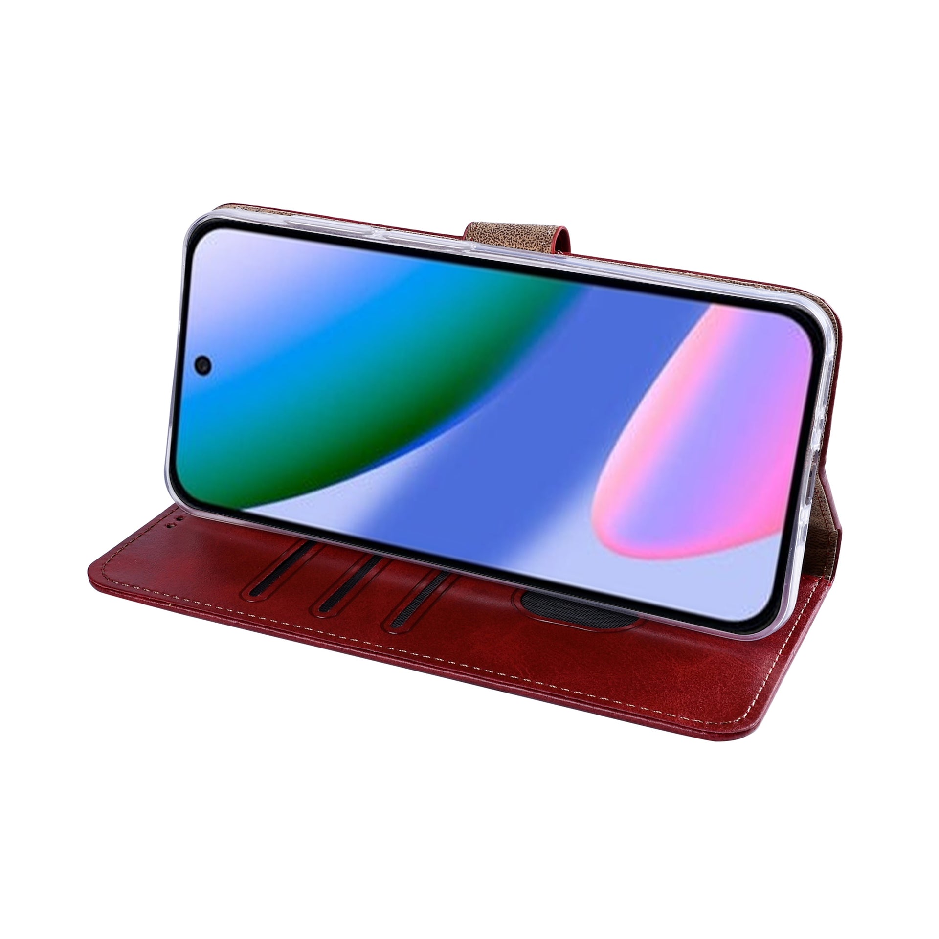 Rixus Bookcase For Google Pixel 11 Pro XL Dark Red