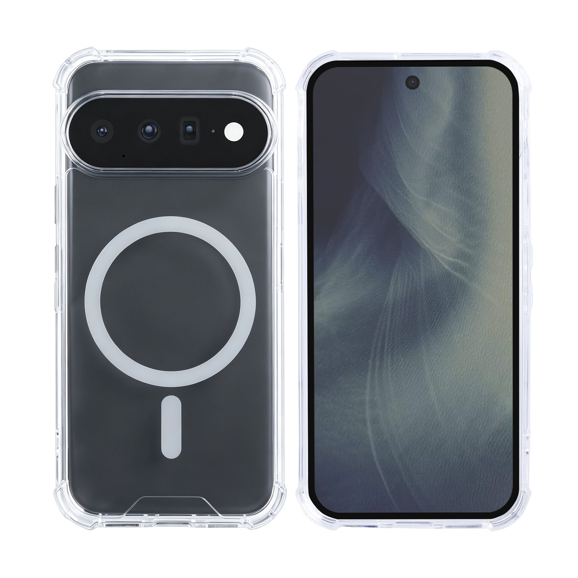 Rixus Anti-Burst Case With MagSafe Compatible For Google Pixel 11 Transparent