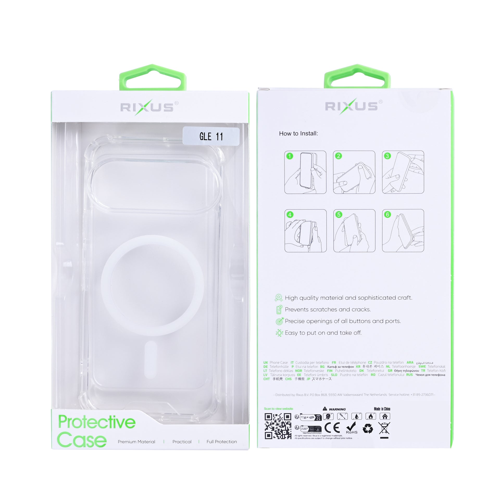 Rixus Anti-Burst Case With MagSafe Compatible For Google Pixel 11 Transparent