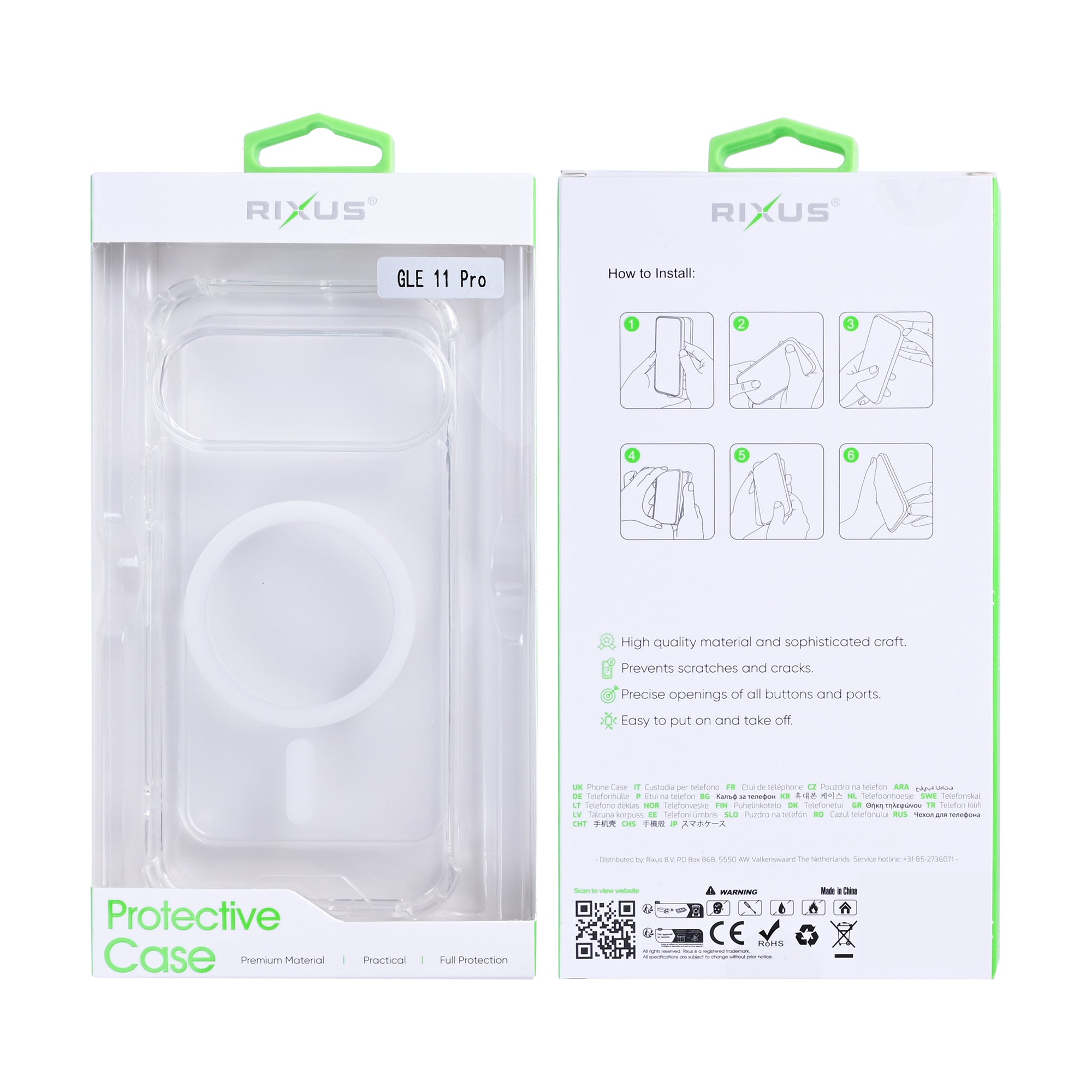Rixus Anti-Burst Case With MagSafe Compatible For Google Pixel 11 Pro Transparent