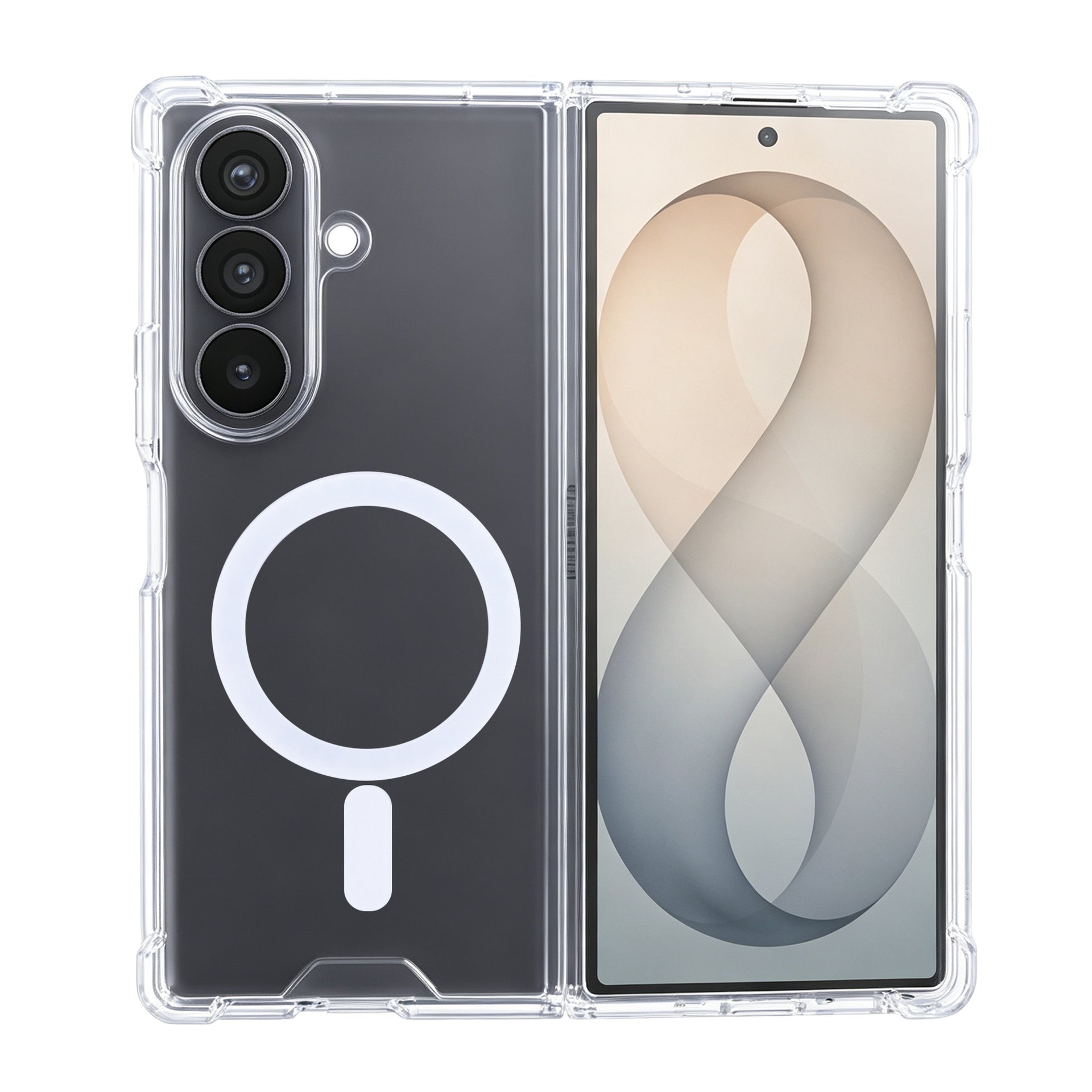 Rixus Anti-Burst Case With MagSafe Compatible For Samsung Galaxy Z Fold8 Ultra Transparent