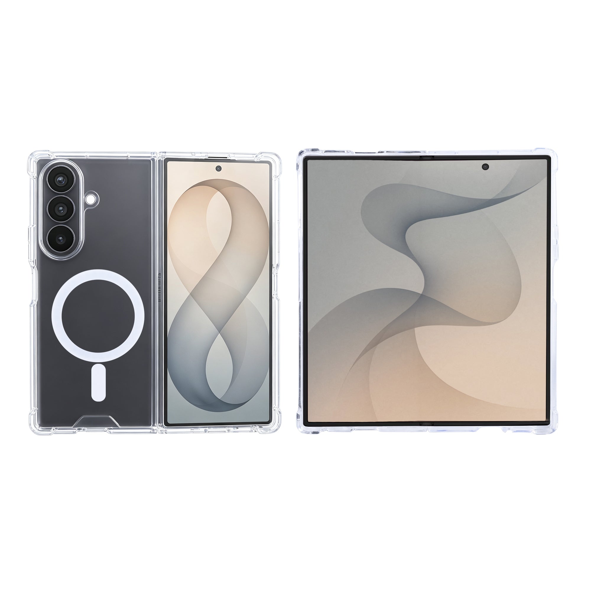 Rixus Anti-Burst Case With MagSafe Compatible For Samsung Galaxy Z Fold8 Ultra Transparent