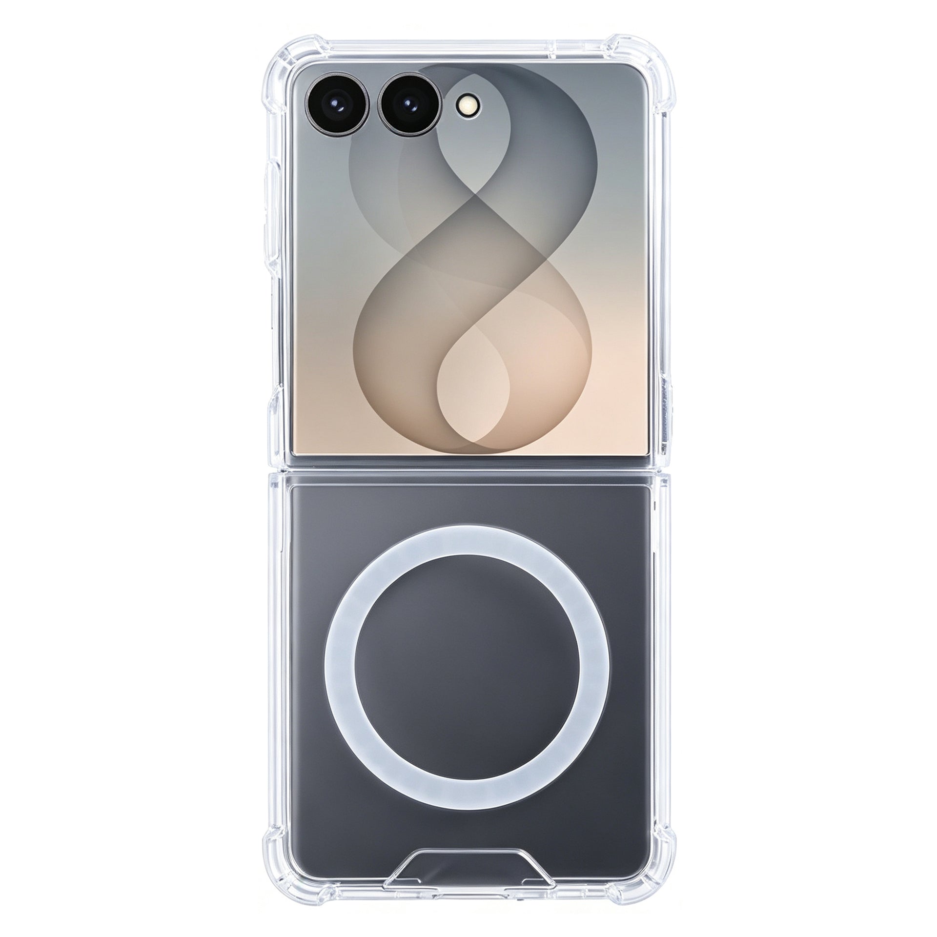 Rixus Anti-Burst Case With MagSafe Compatible For Samsung Galaxy Z Flip8 Transparent