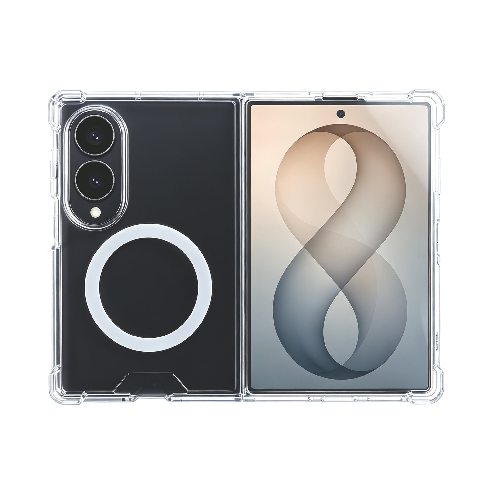 Rixus Anti-Burst Case With MagSafe Compatible For Samsung Galaxy Z Fold8 Transparent
