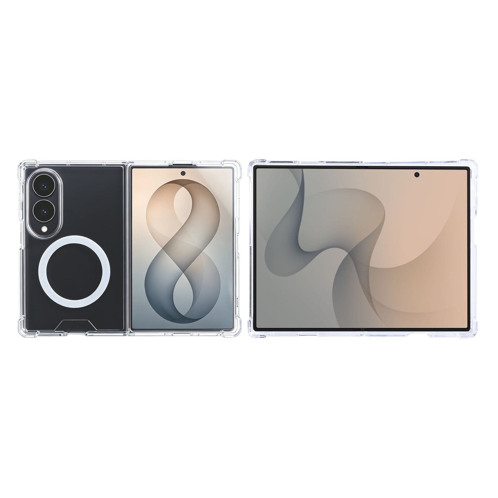 Rixus Anti-Burst Case With MagSafe Compatible For Samsung Galaxy Z Fold8 Transparent