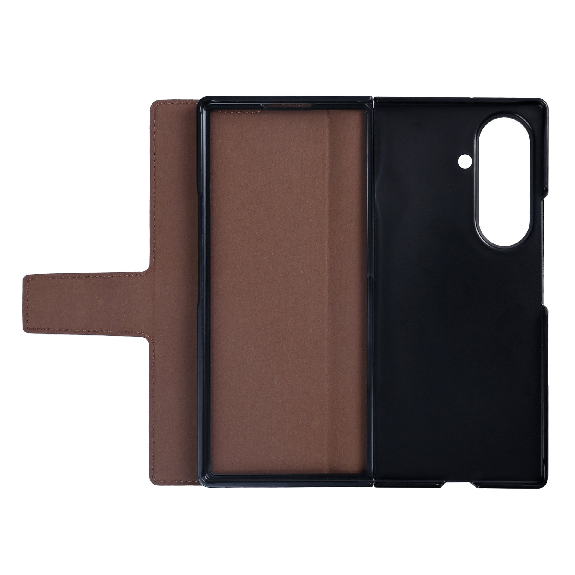 Rixus Wallet Case With Pen Holder For Samsung Galaxy Z Fold8 Ultra Brown