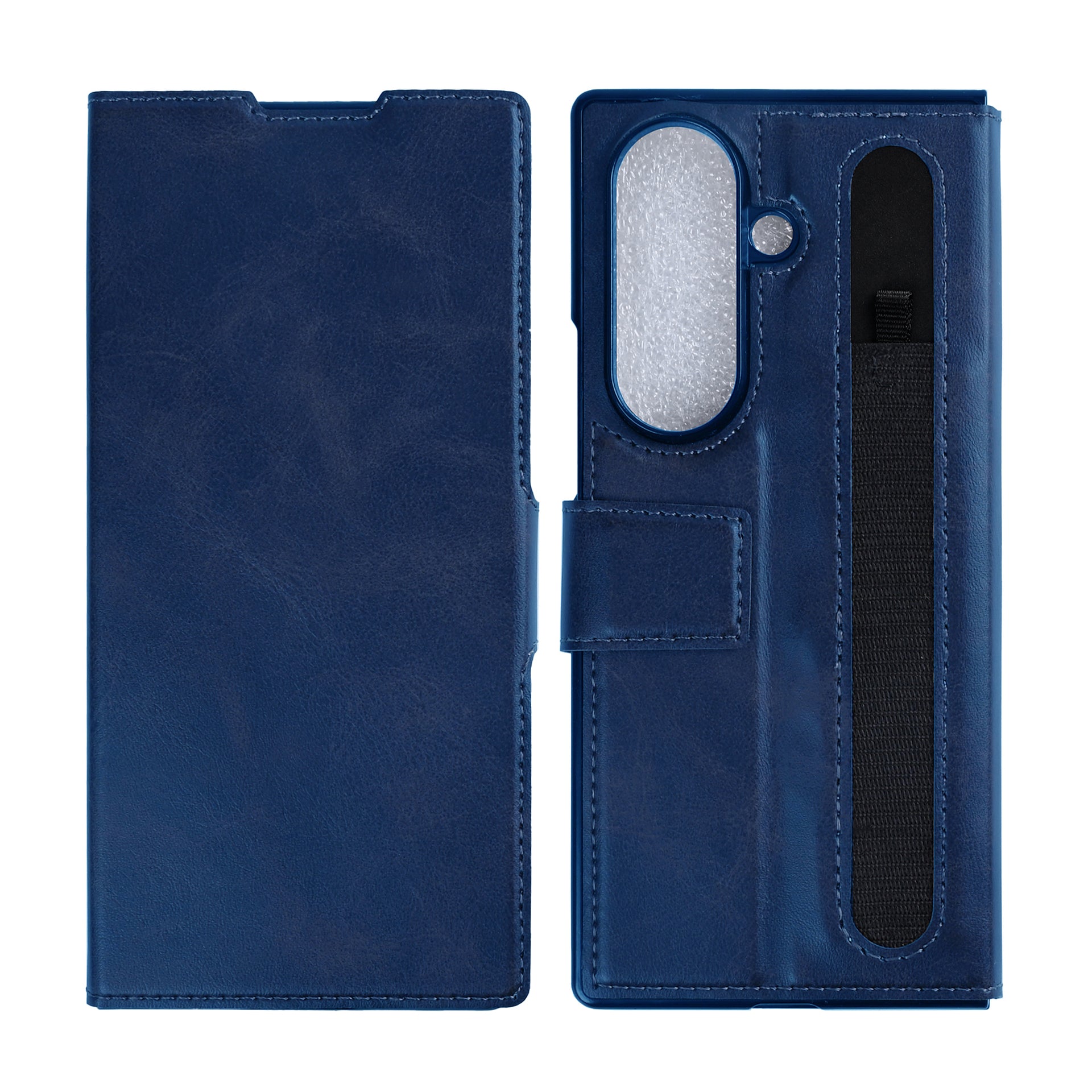 Rixus Wallet Case With Pen Holder For Samsung Galaxy Z Fold8 Ultra Blue
