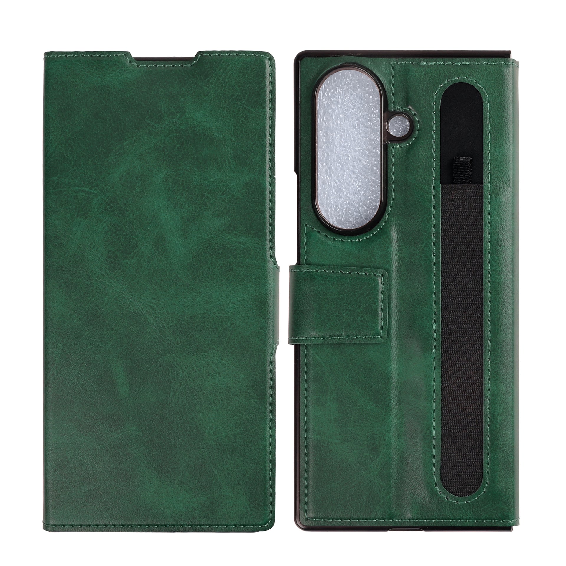 Rixus Wallet Case With Pen Holder For Samsung Galaxy Z Fold8 Ultra Green