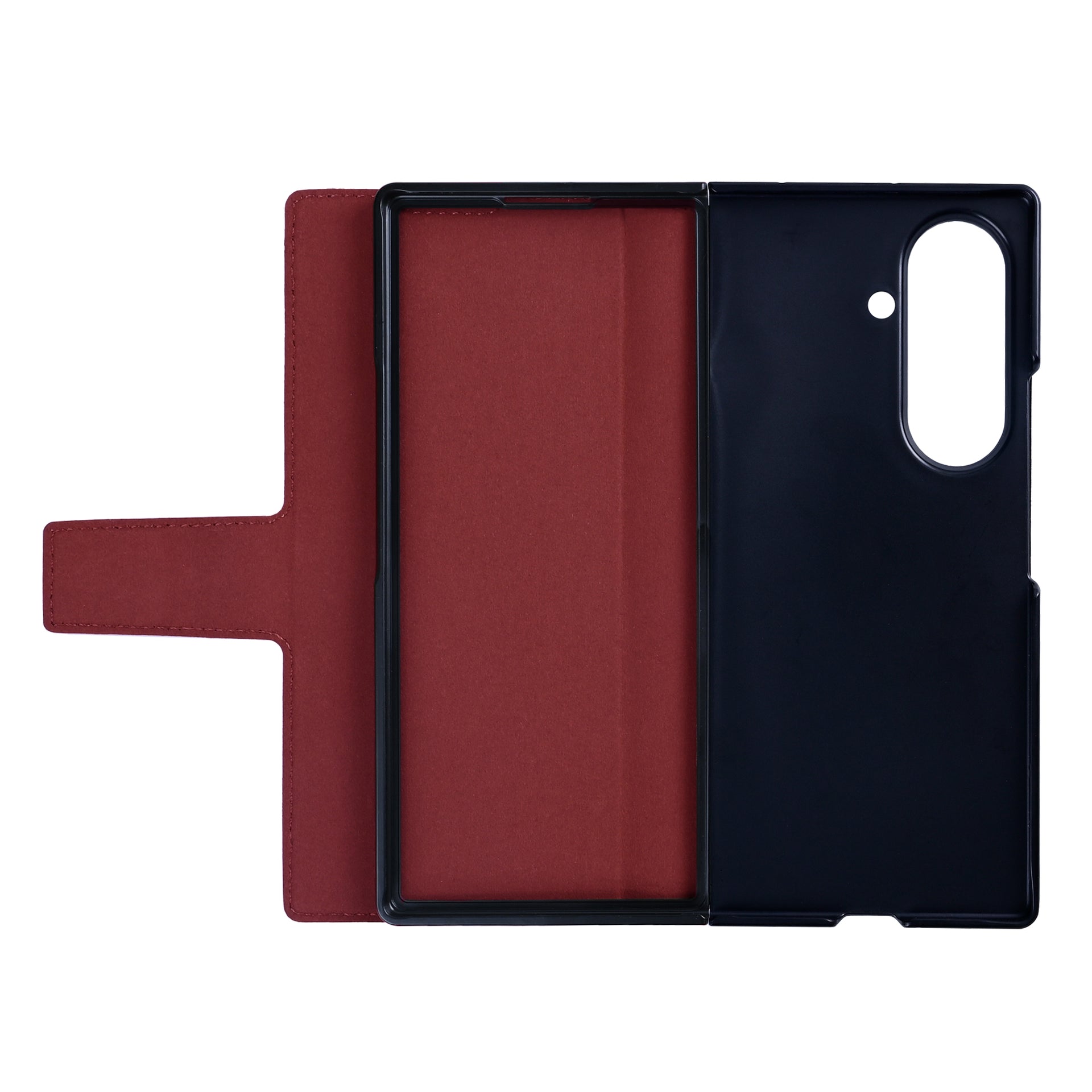 Rixus Wallet Case With Pen Holder For Samsung Galaxy Z Fold8 Ultra Dark Red