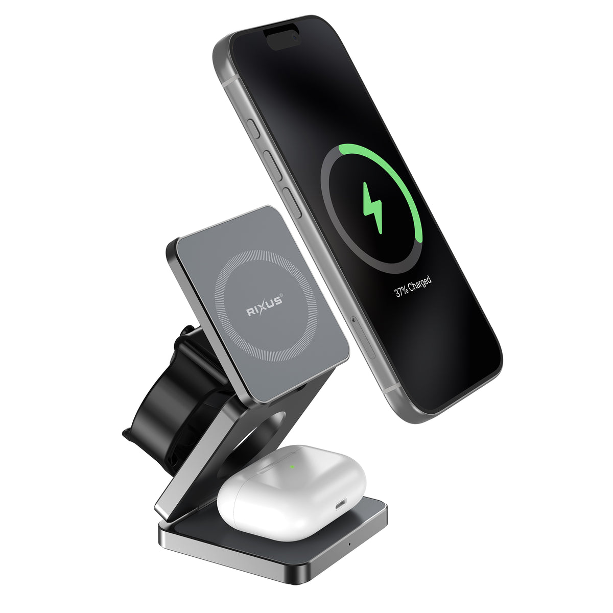 Rixus RXWC01 3 in 1 Wireless Charger Stand 25W