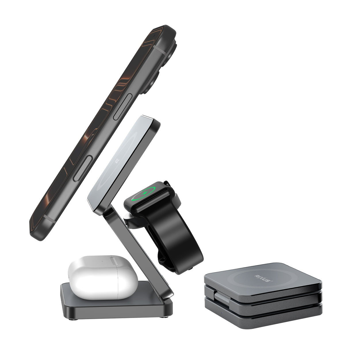 Rixus RXWC01 3 in 1 Wireless Charger Stand 25W