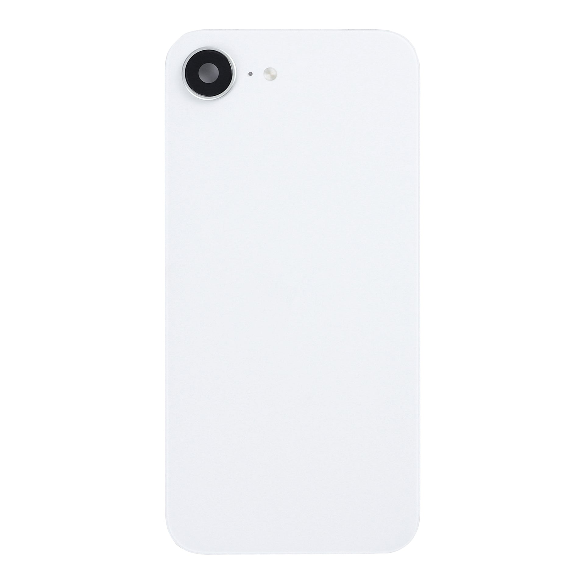 For Apple iPhone 16e Back Glass With NFC, Enlarged Camera Frame White Pulled
