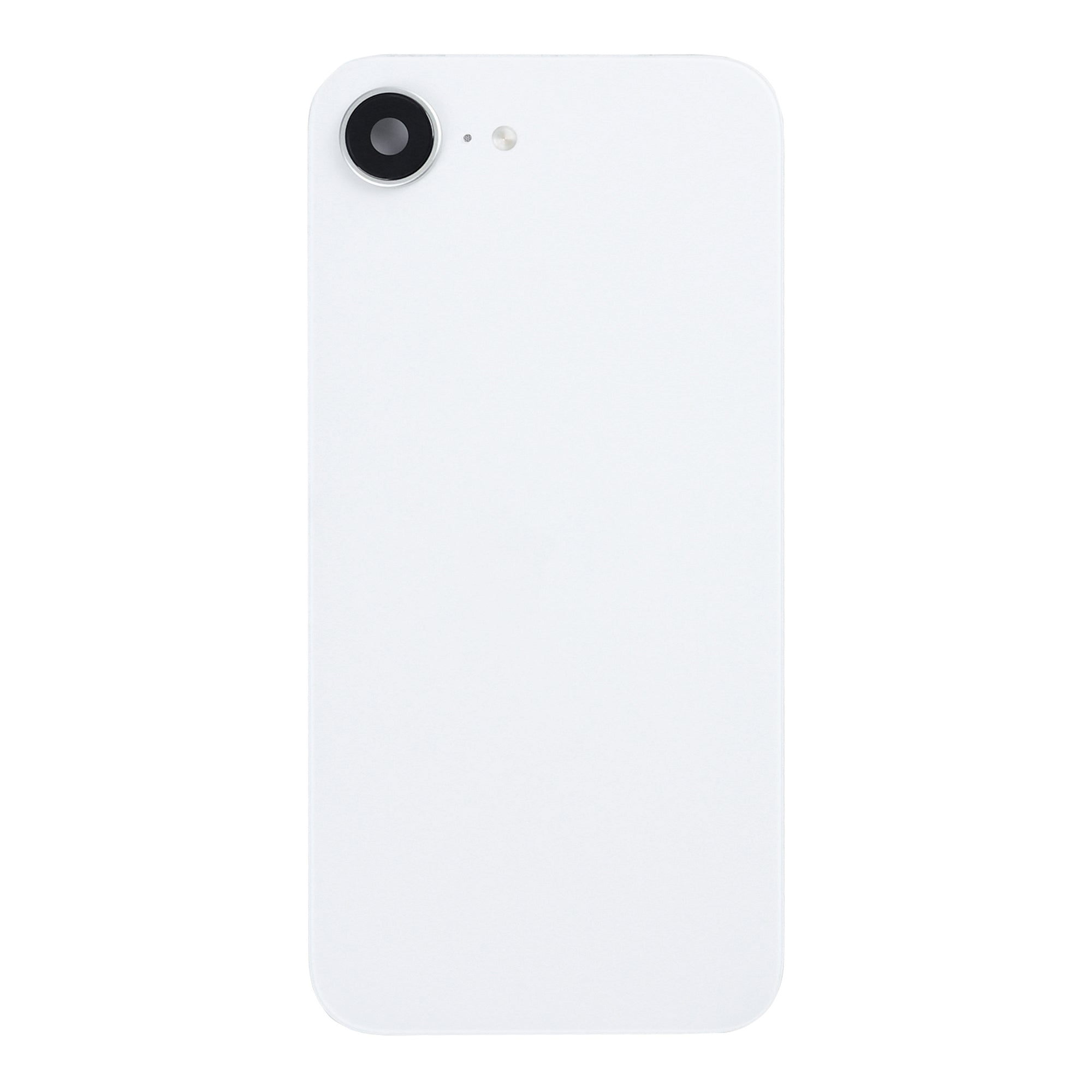 For Apple iPhone 16e Back Glass With NFC, Enlarged Camera Frame White Pulled