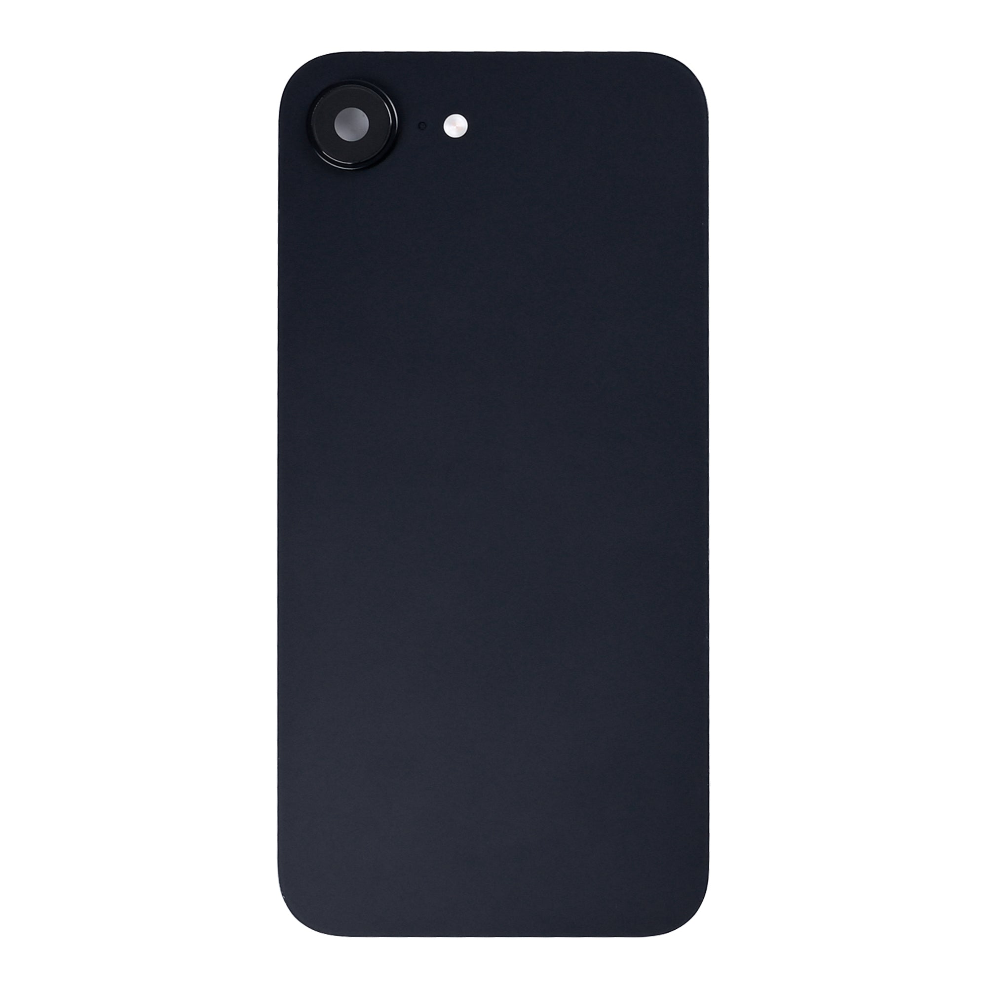 For Apple iPhone 16e Back Glass With NFC, Enlarged Camera Frame Black Pulled