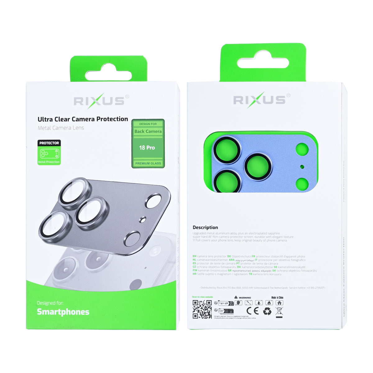 Rixus Ultra Clear Camera Protection For Apple iPhone 18 Pro Glacier