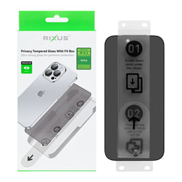 Rixus Privacy Tempered Glass With Fit Box For Apple iPhone 18 Pro
