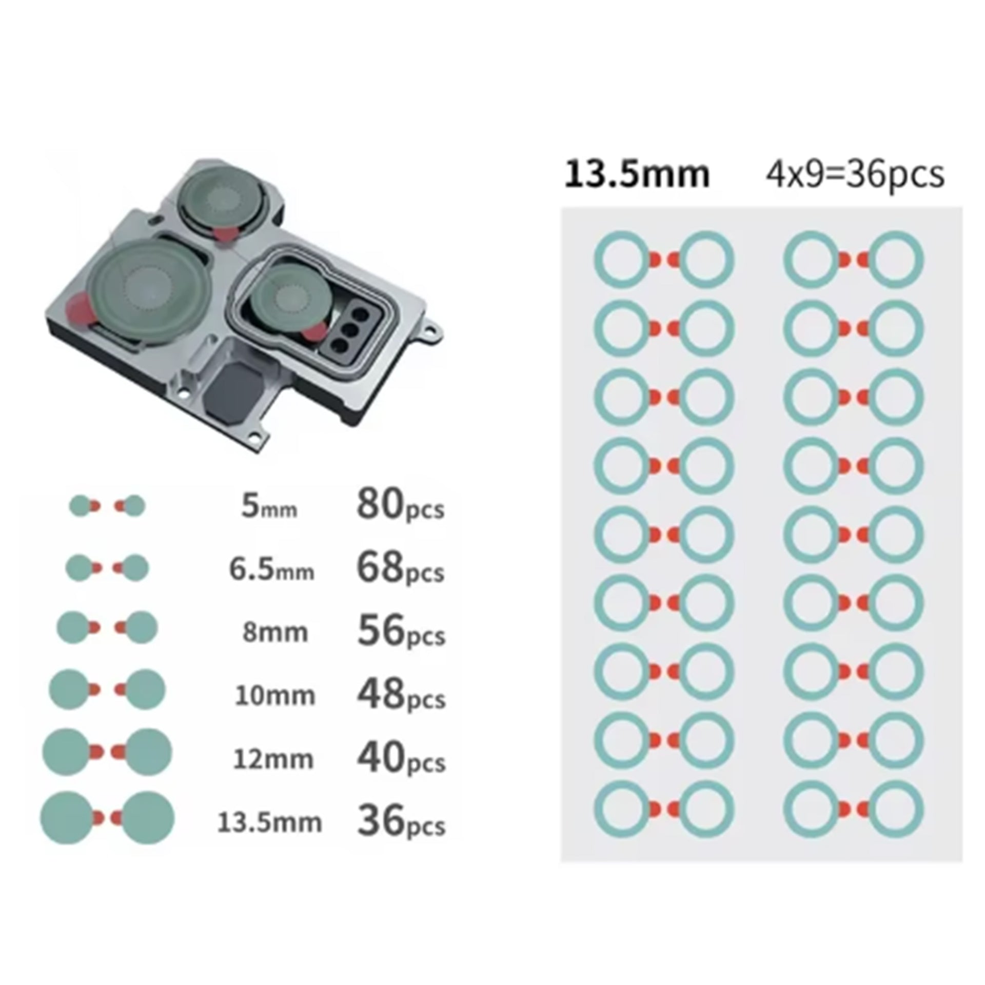 YCS YCS-PT01 Mobile Phone Lens Repair Protection Sticker (328pcs)